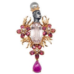 Tony Duquette Gemset Blackamoor Clip 12