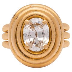 French Oval Diamond Ring