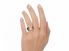Breiter Vintage-Ring von Boucheron mit Diamanten und Lapislazuli