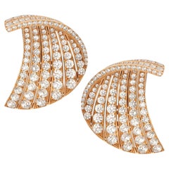 Fawaz Gruosi 18k Rose Gold Sculptural Diamond Earrings