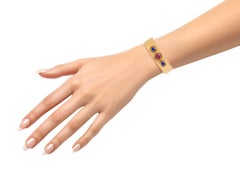 Vintage Bulgari Ruby and Sapphire Cuff Bracelet