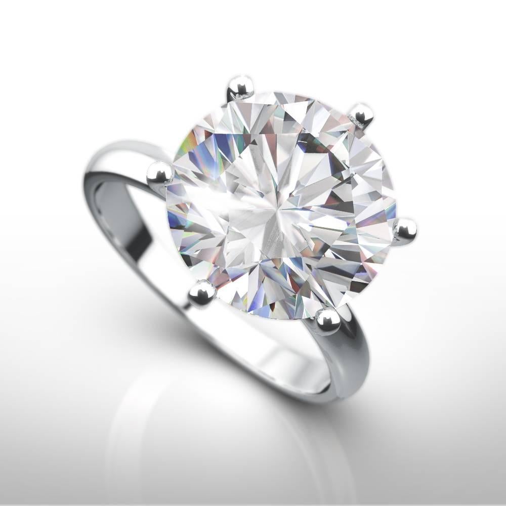 5 Carat Round Diamond Tiffany and Co. Style Solitaire Platinum ...