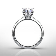 White Gold 1 Carat Round Diamond Tiffany & Co. Style Solitaire Engagement Ring