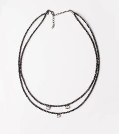 3.39 Carat Rough and 62.27 Carat Black Facetted Diamonds Collier Necklace