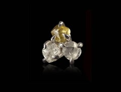 2.38 Carat Rough White, Green and Grey Diamonds White Gold Stud Earrings