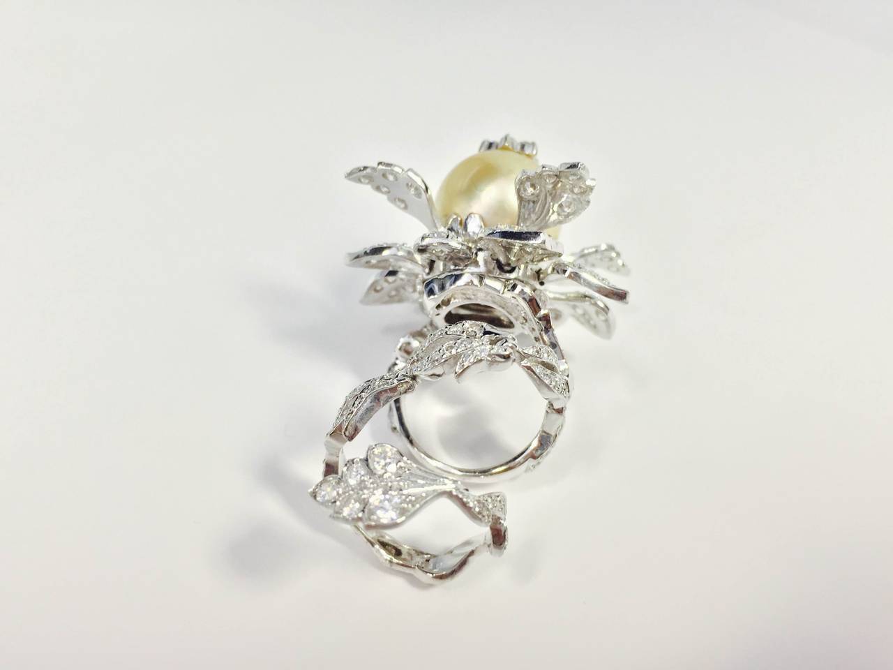 Stambolian Pearl Diamond Gold Tremble Ring 1
