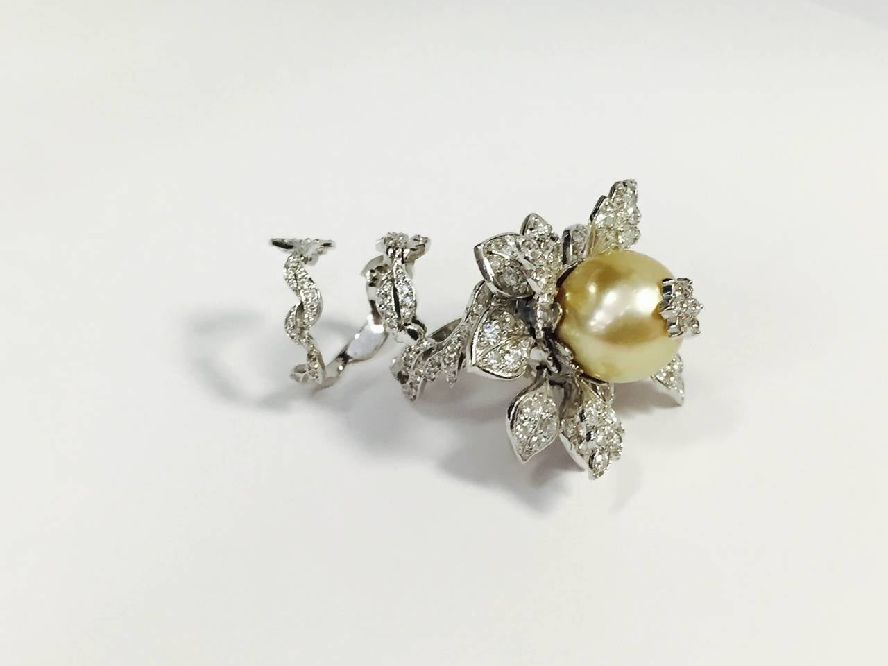Women's Stambolian Pearl Diamond Gold Tremble Ring