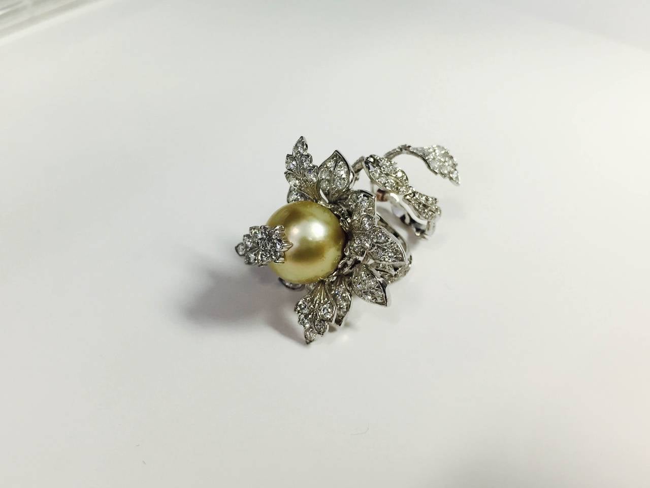Stambolian Pearl Diamond Gold Tremble Ring 2