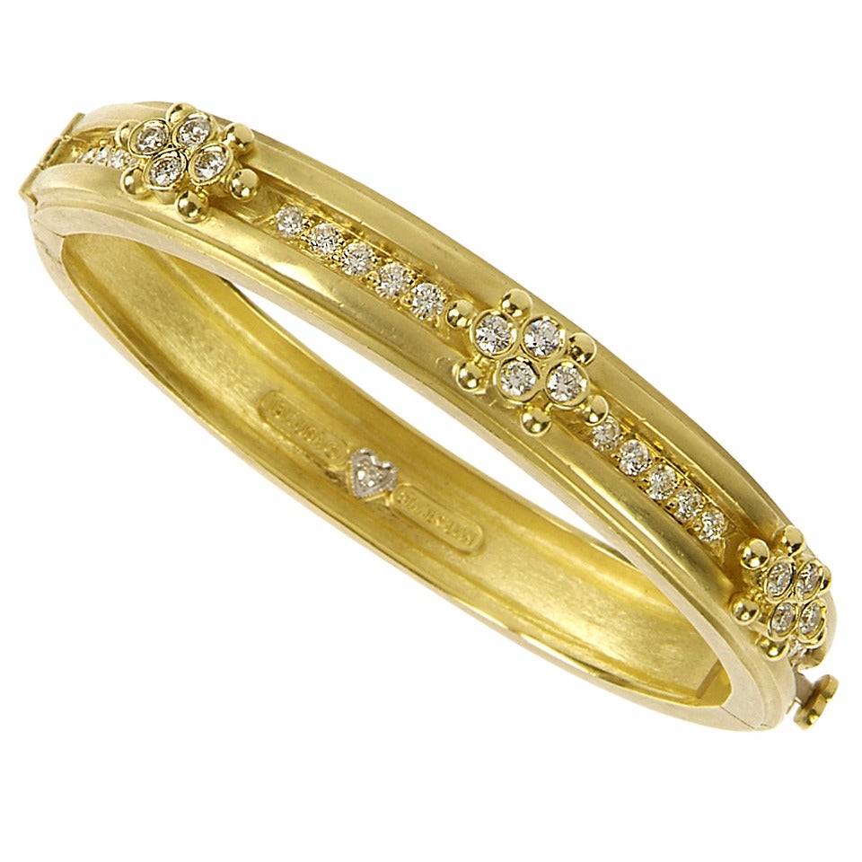 Stambolian Diamond Gold Bangle Bracelet
