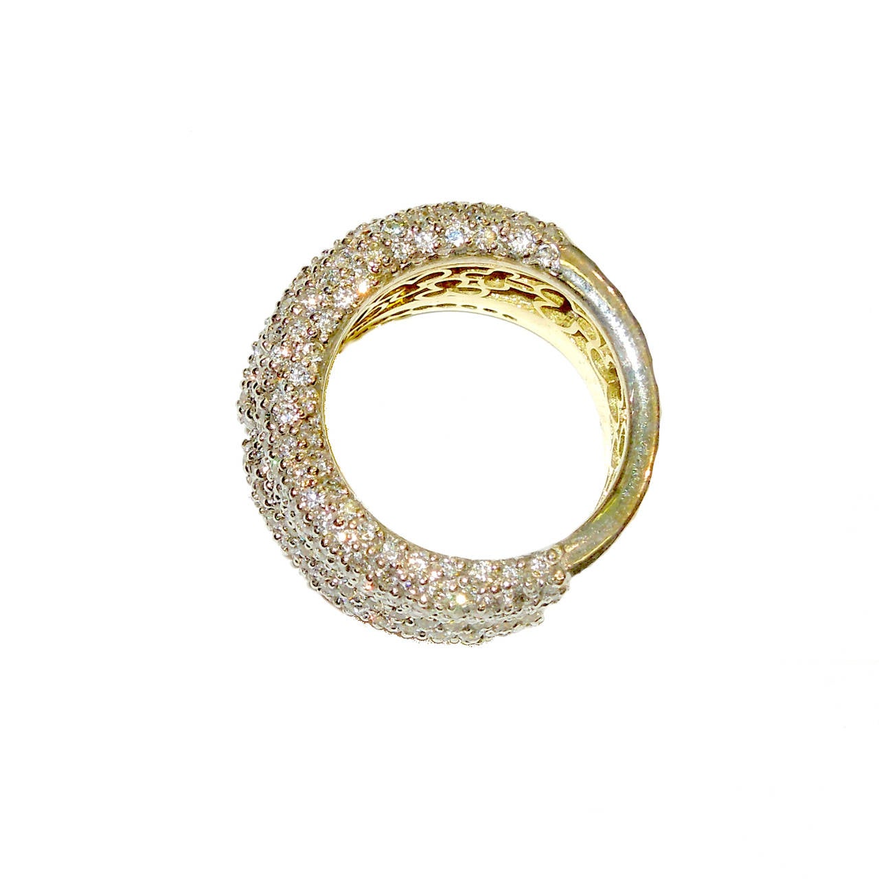 Stambolian Pink Sapphire Pave Diamond Gold Ring 1
