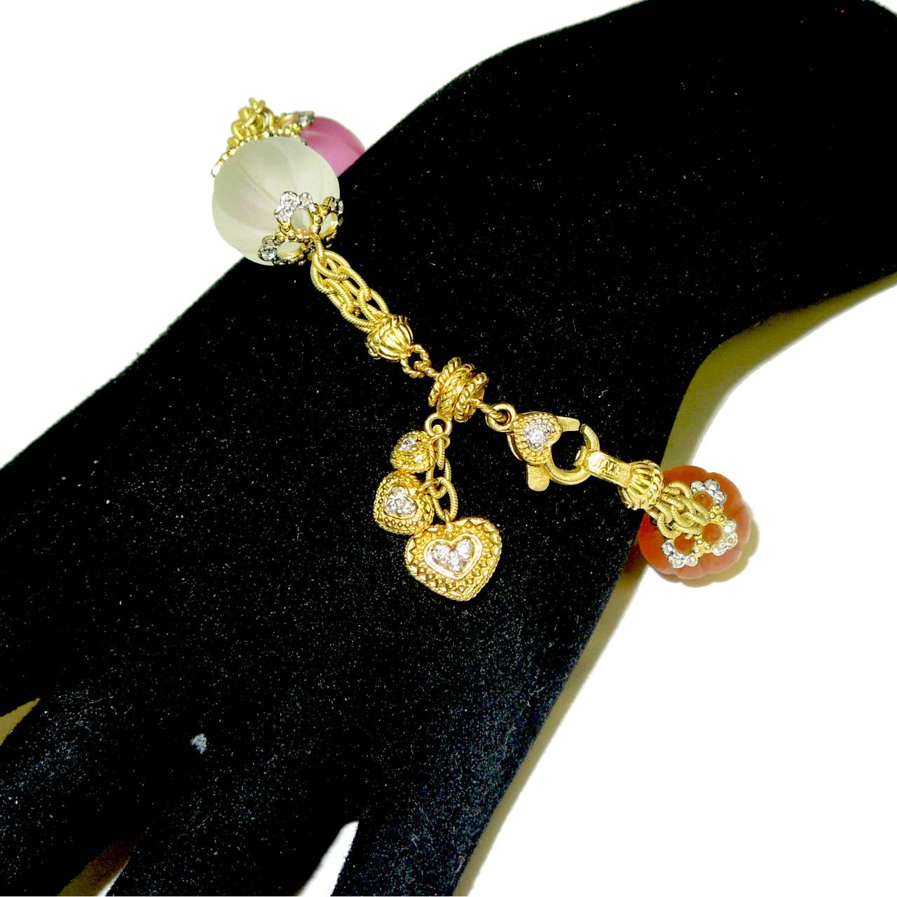 Women's Frosted Quartz Diamond Gold Bracelet