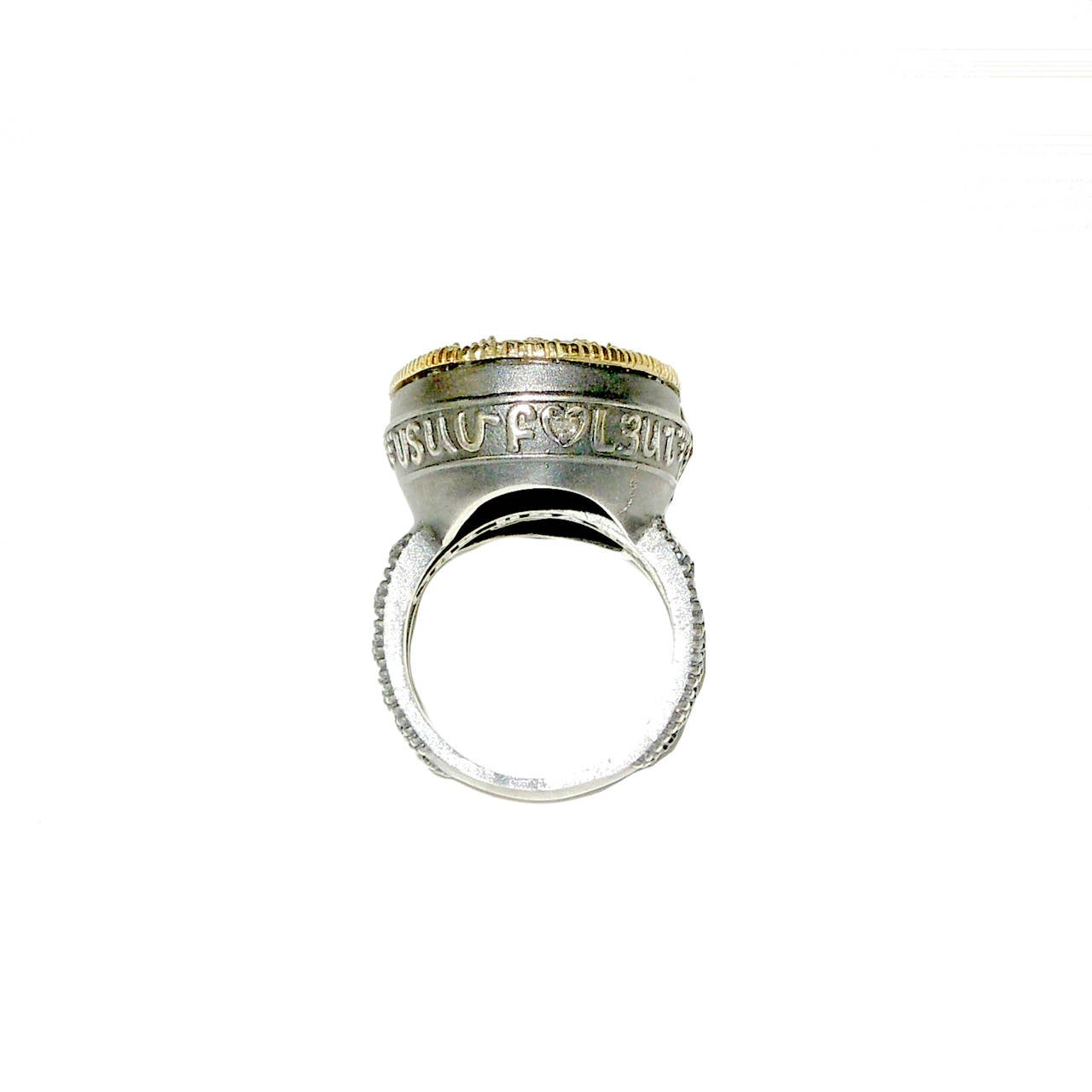 Stambolian Tourmaline Diamond Silver Gold Ring 1