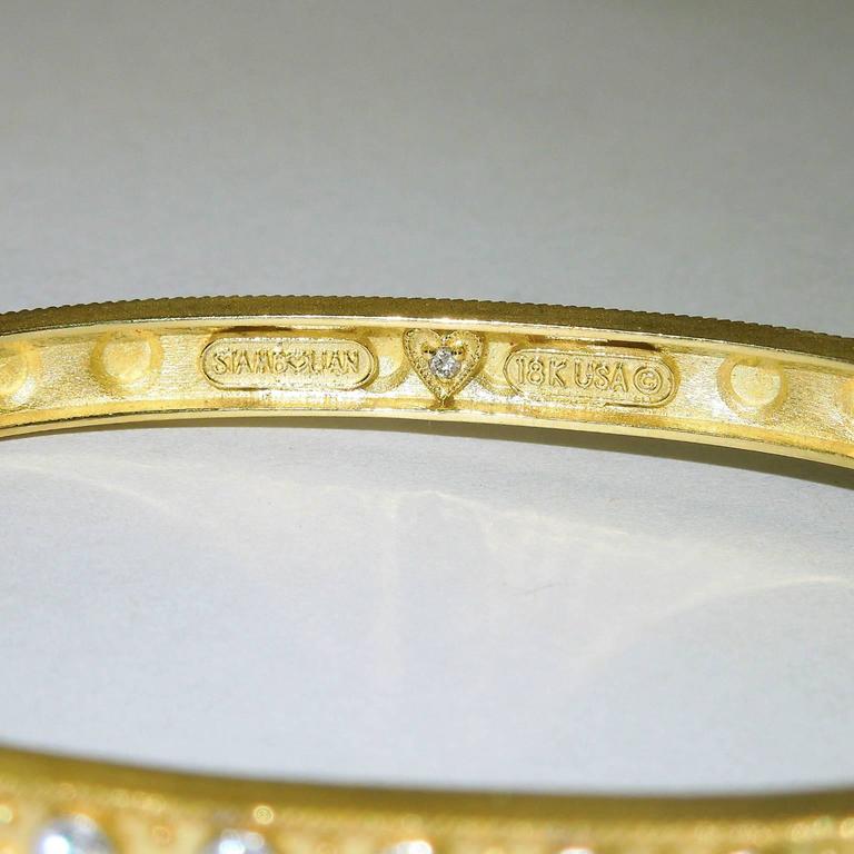 Stambolian Diamond Gold Bangle Bracelet For Sale at 1stDibs