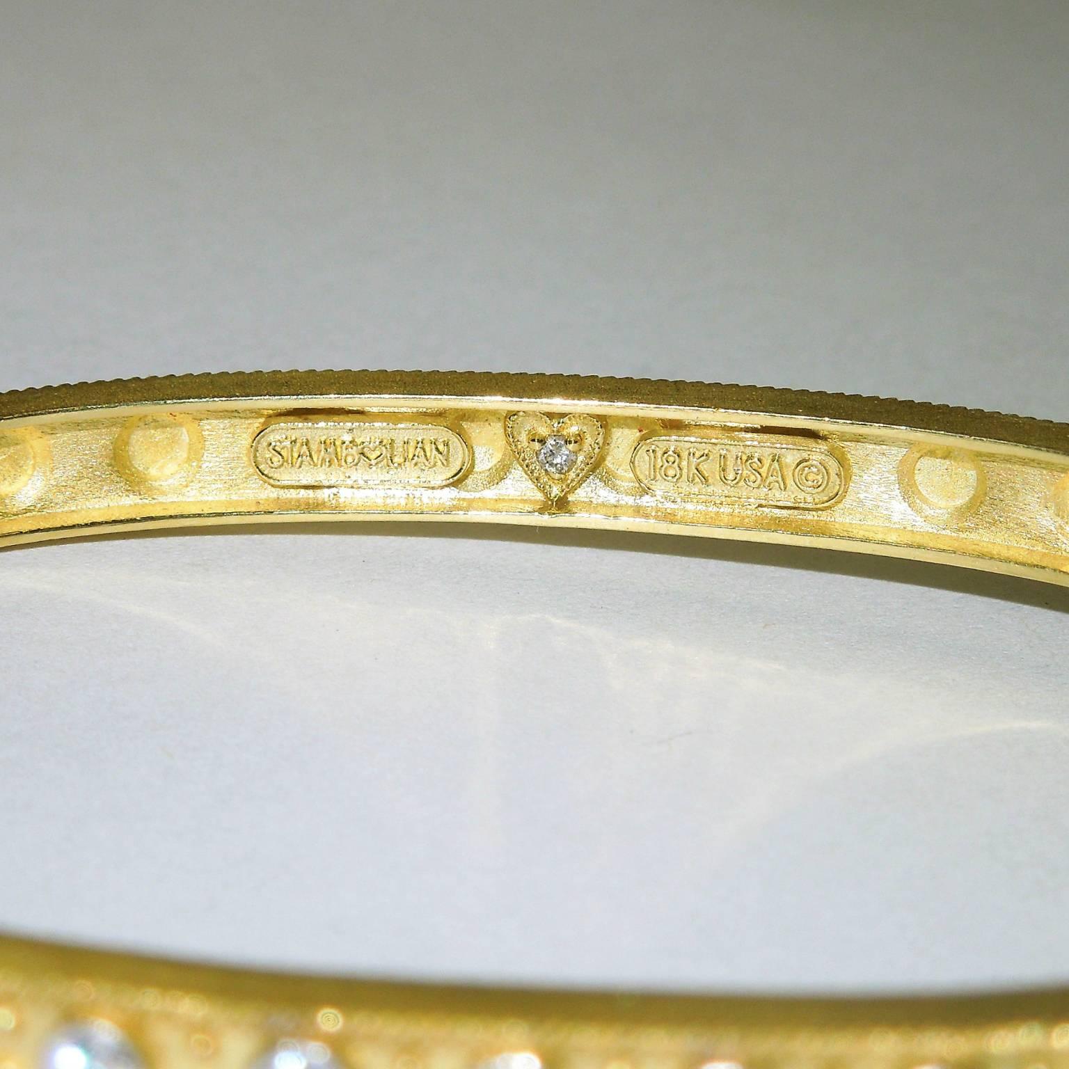 Women's Stambolian Diamond Gold Bangle Bracelet