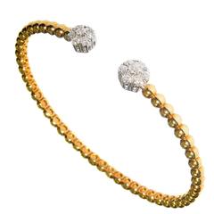Diamond Cluster Gold Flexible Bracelet 2