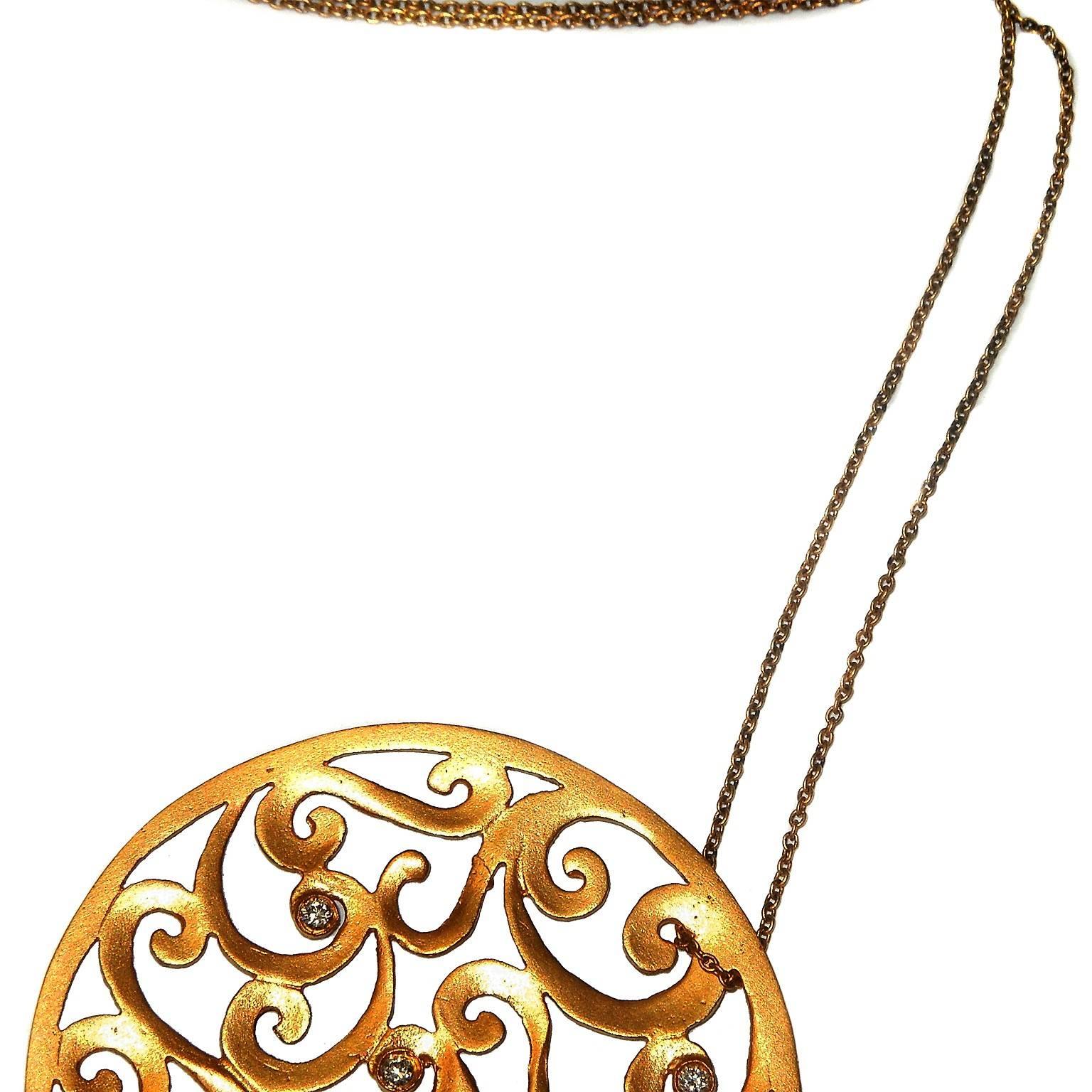 14K Yellow Gold Pendant with Diamonds and Chain

0.16ct. H Color, VS Clarity Diamonds

6.6 grams 14k gold

Pendant is 1.6 L x 1.6 W round

Chain is 16 inches in length total but has a loop at 15 inches for a shorter option.

Made in Turkey

Estate