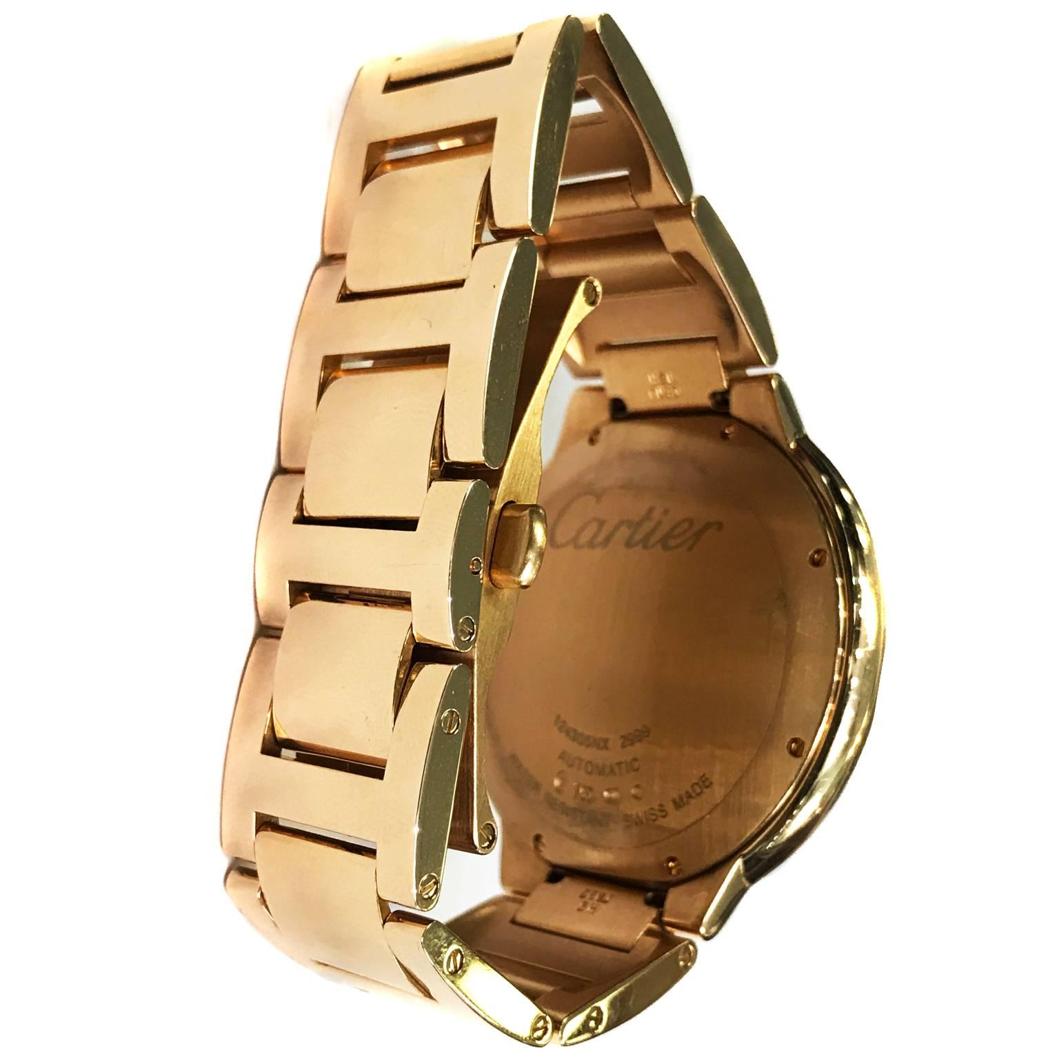 Cartier Rose Gold Ballon Bleu automatic Wristwatch  In Excellent Condition In Boca Raton, FL