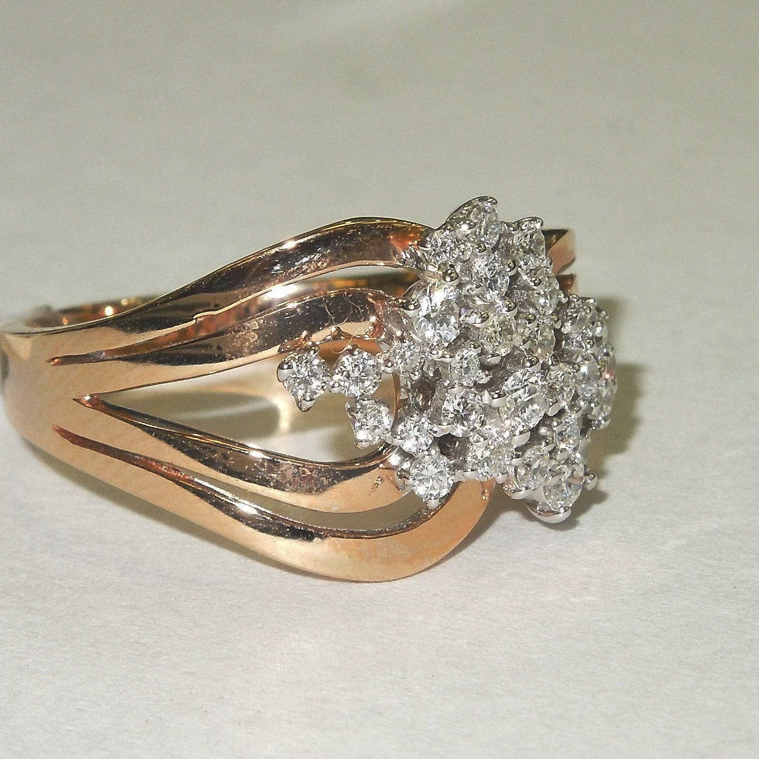 Rose Gold and Diamond Ring In New Condition In Boca Raton, FL