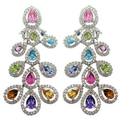 Multi-Color Gemstone Earrings 8