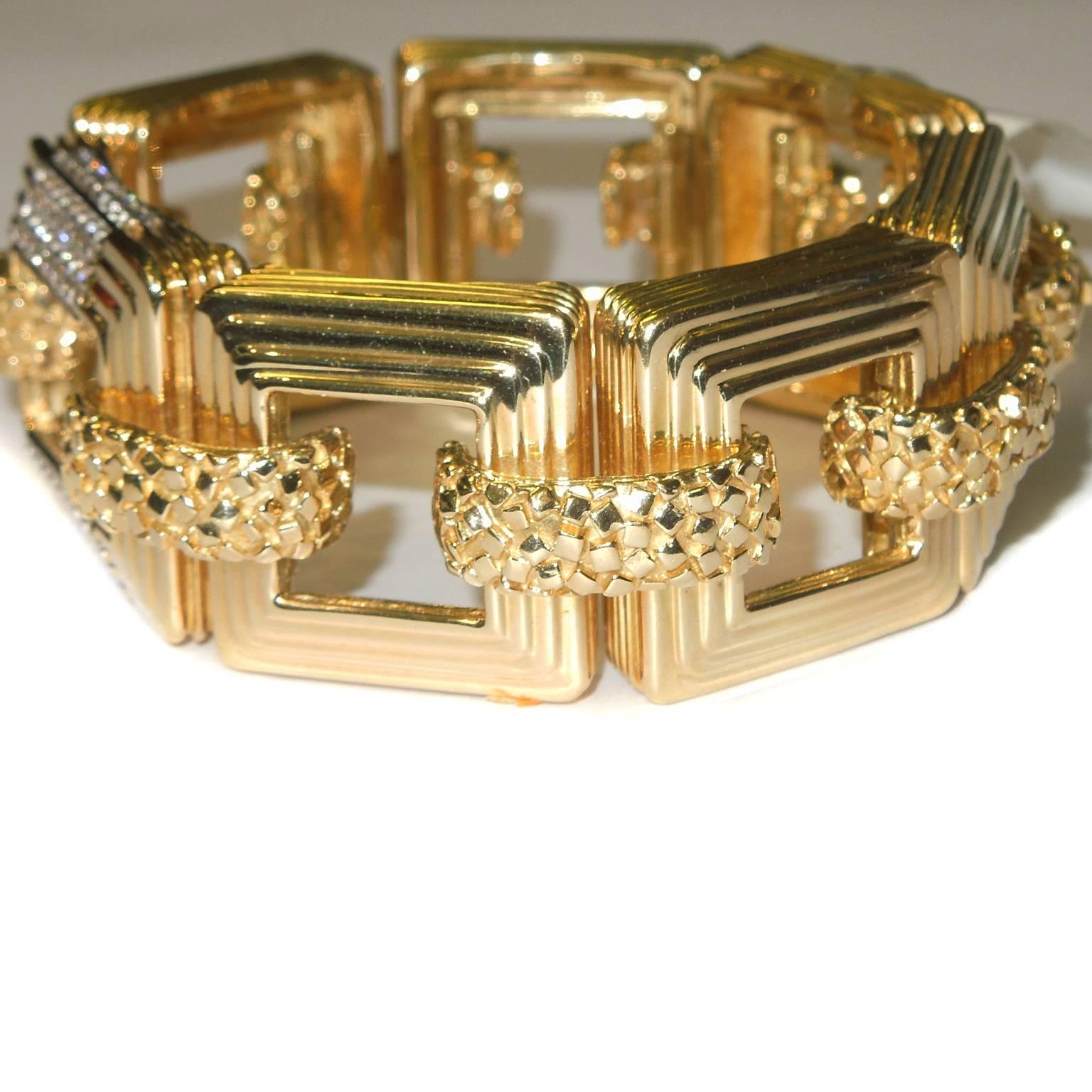 Yellow Gold and Diamond Bracelet In Excellent Condition In Boca Raton, FL
