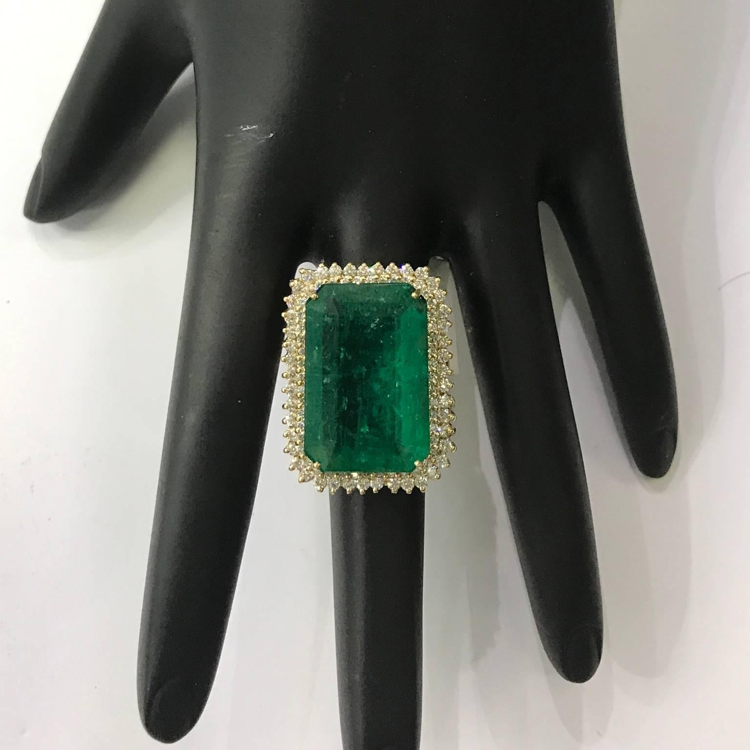 19.03 Carat Emerald and Diamond Ring 1
