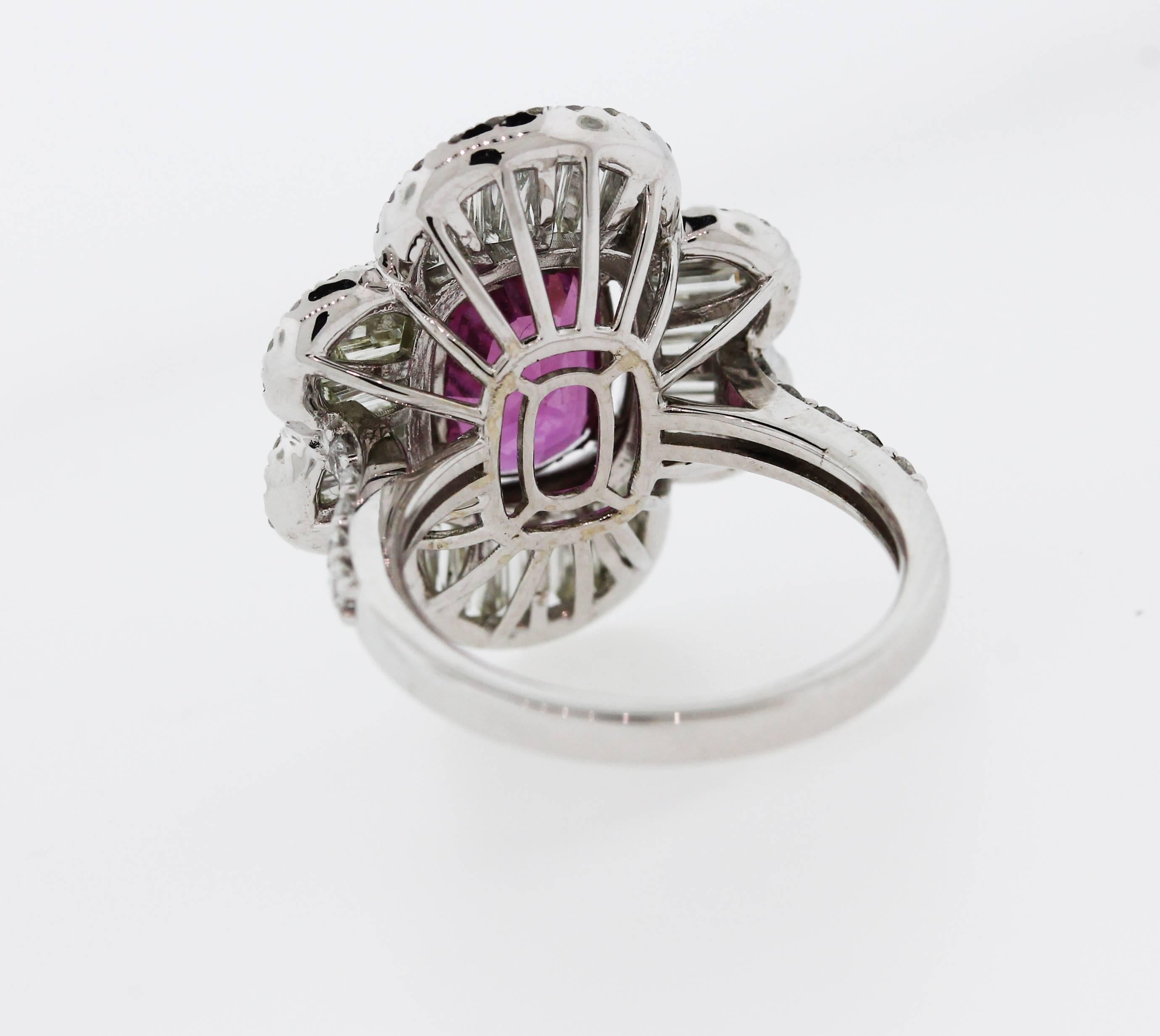 Women's Pink Sapphire Diamond Gold Ring