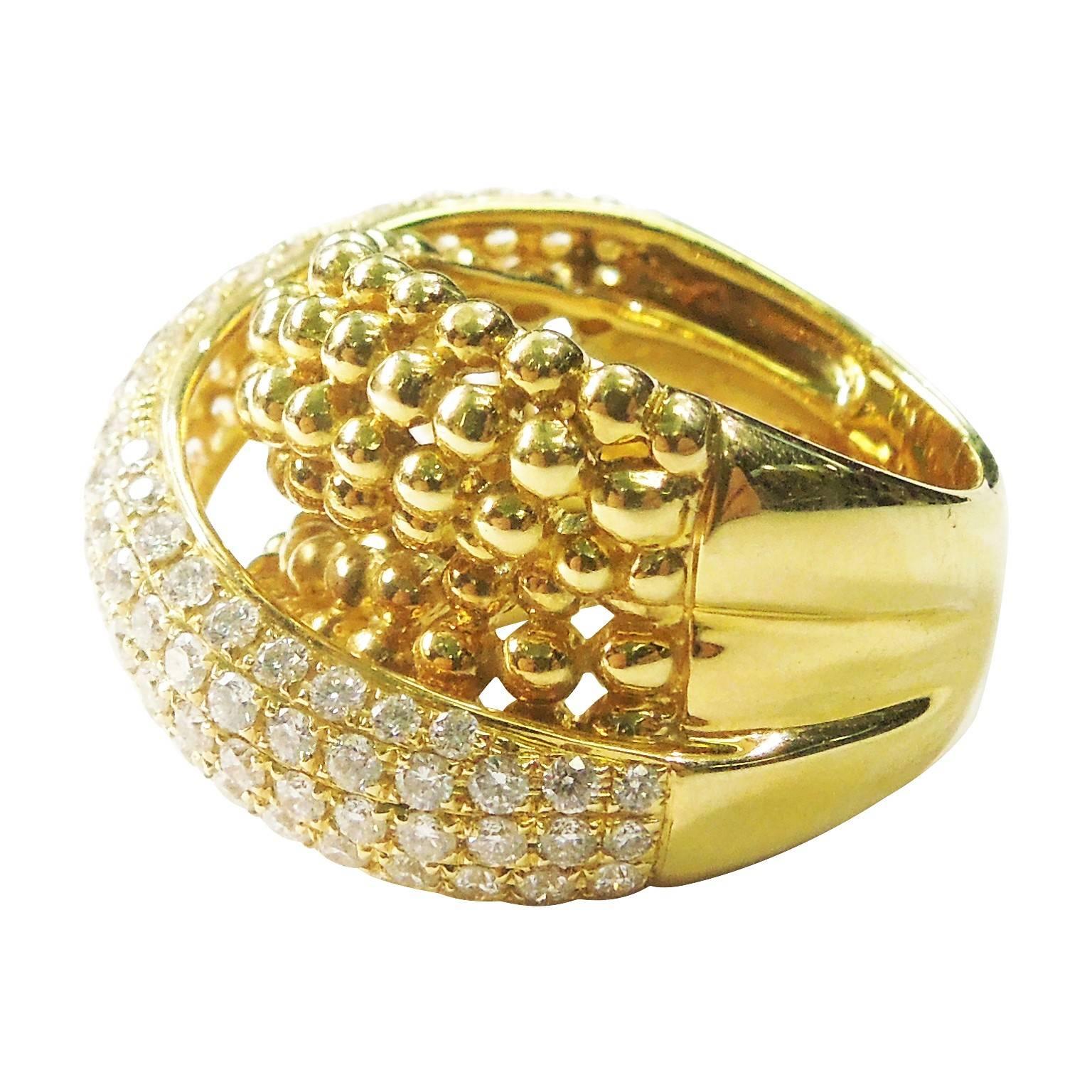 Women's Gold and Diamond Band Ring