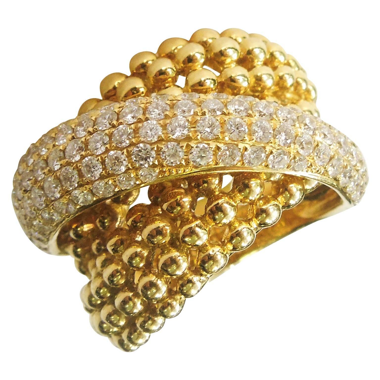 Gold and Diamond Band Ring