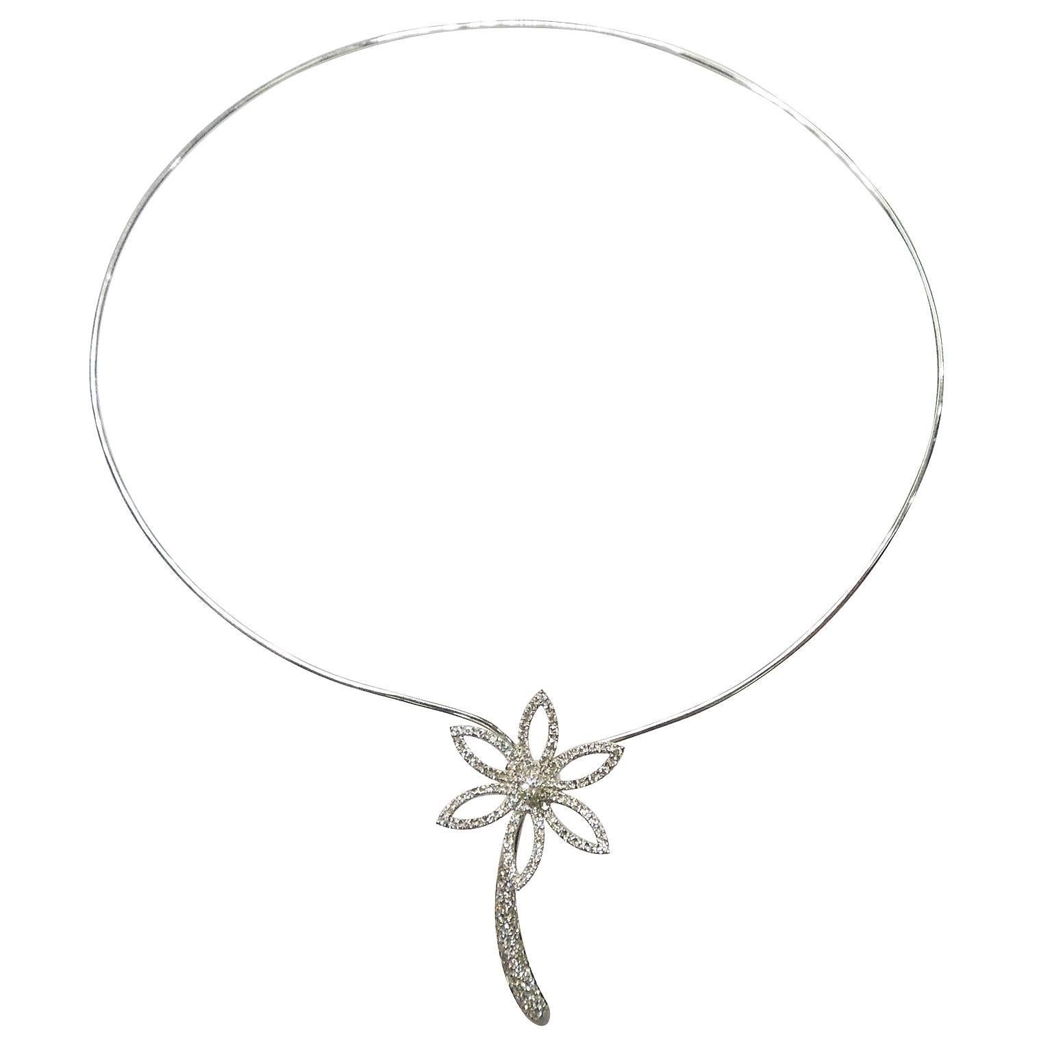 18K White Gold and Diamond Palm Tree Necklace

Beautiful work done on palm tree. All done in diamonds. Pendant is attached to rest of necklace.

Necklace will fit a 16 inch neck. 

2.80ct. White Diamonds

Necklaces clasps behind palm tree with