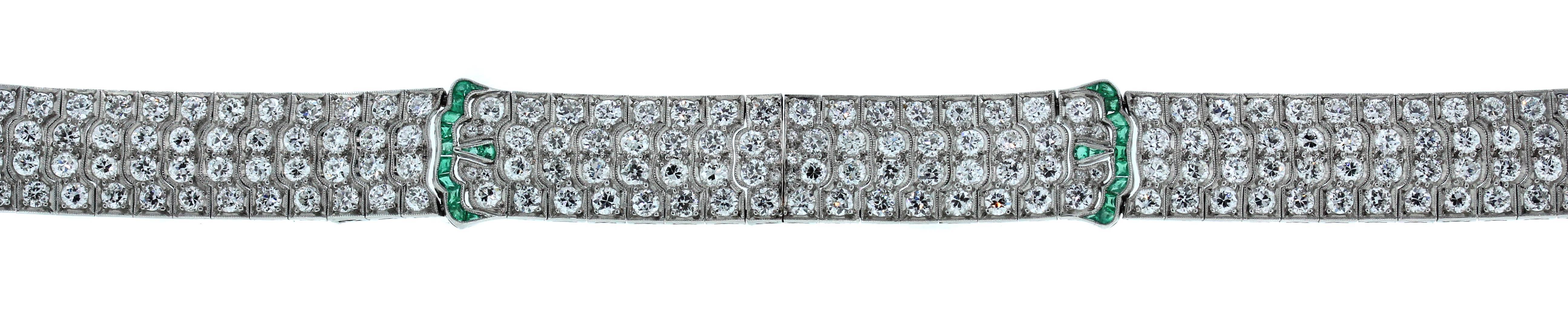 Women's or Men's Art Deco Platinum Diamond Bracelet