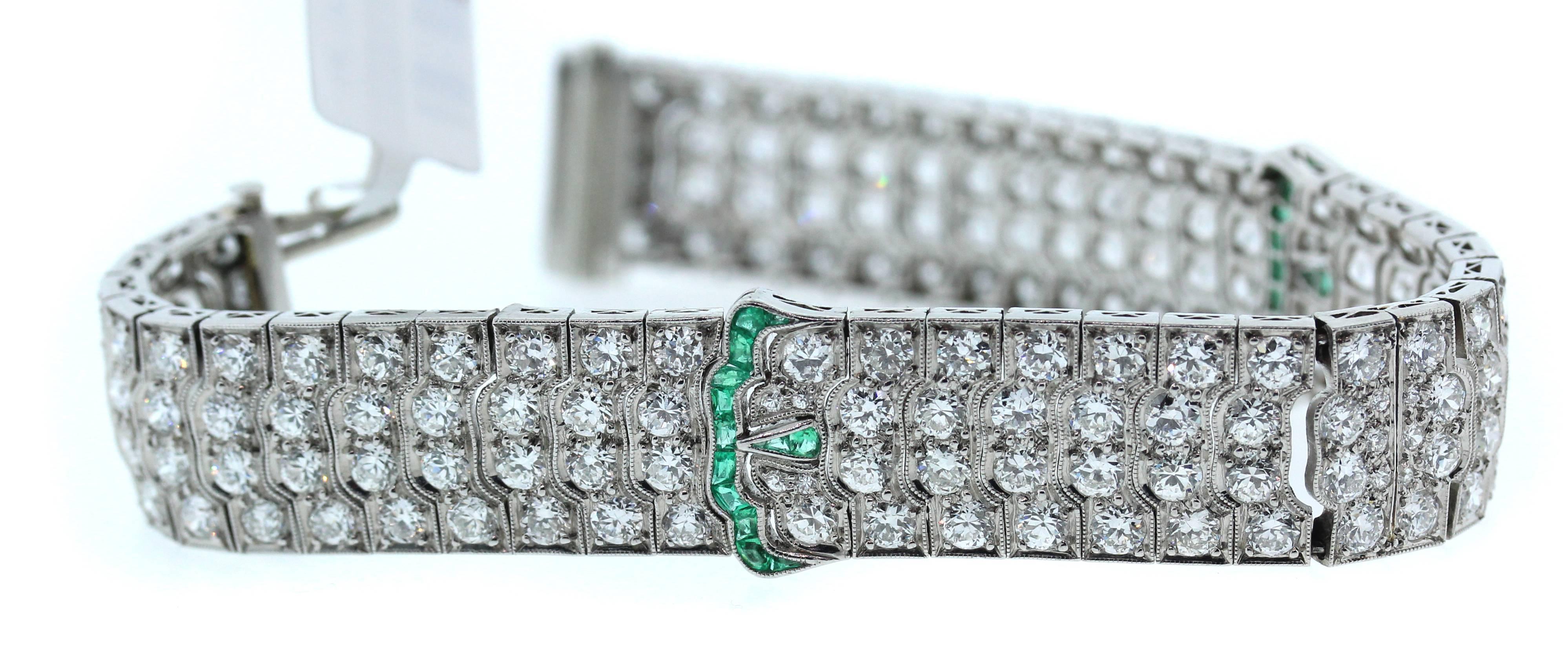 Art Deco Platinum Diamond Bracelet 1