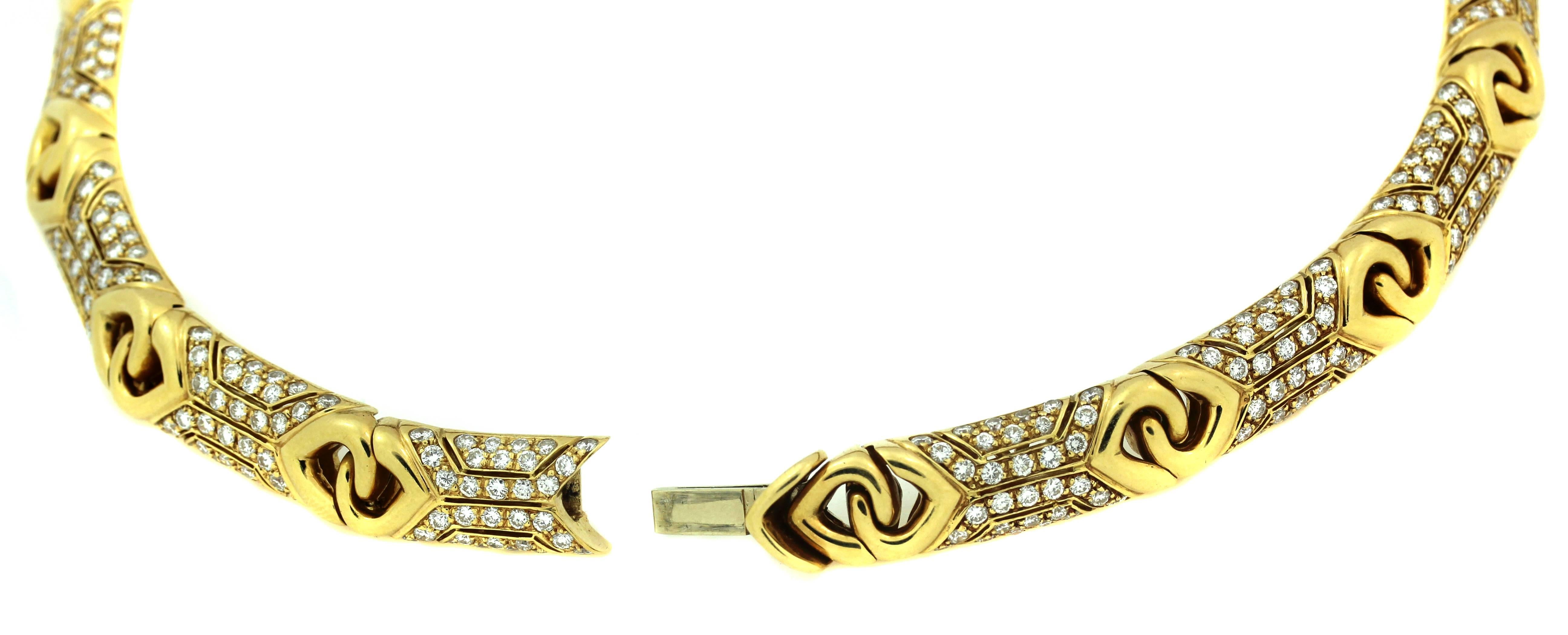 Bulgari Yellow Gold and Diamond Collar Necklace 1