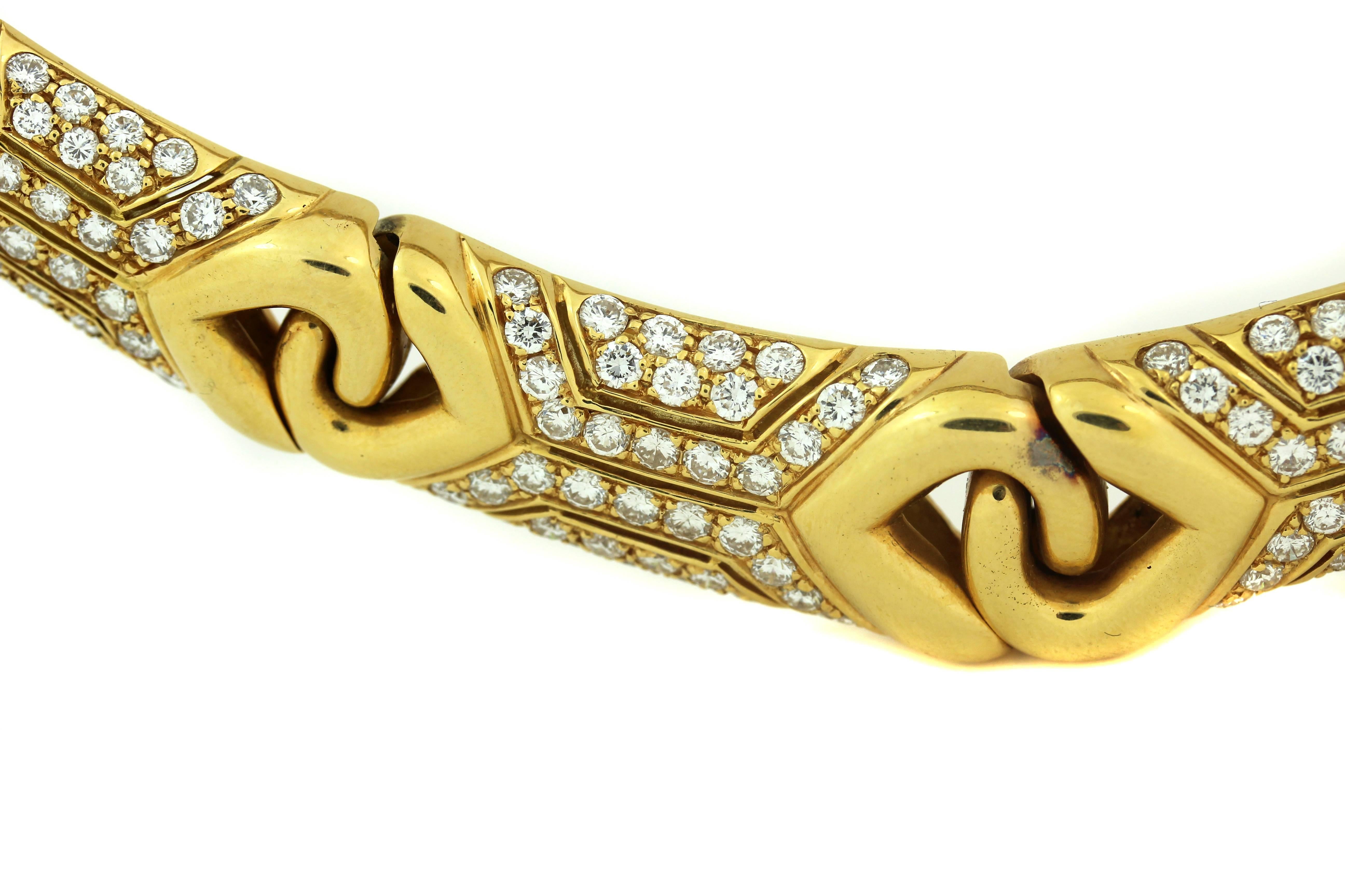 Women's Bulgari Yellow Gold and Diamond Collar Necklace