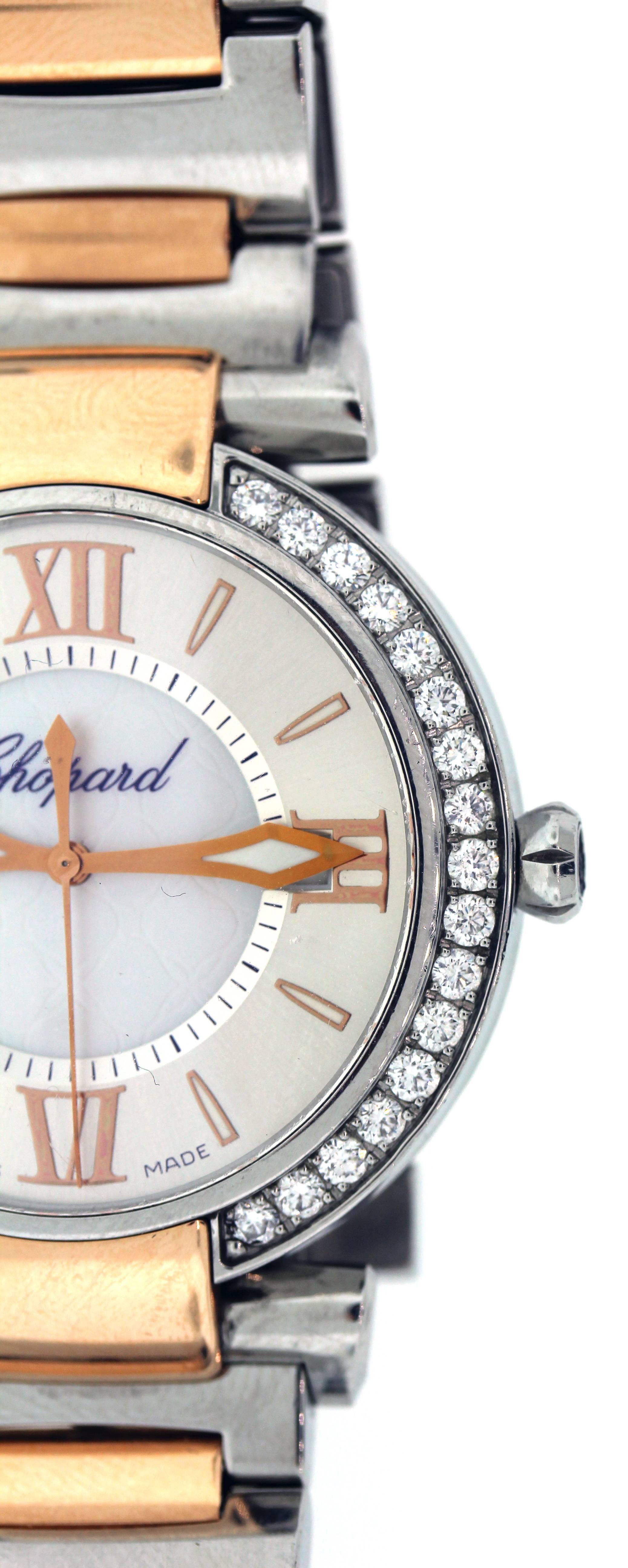 Chopard Rose Gold Stainless Steel Diamond Imperial Quartz Wristwatch 3