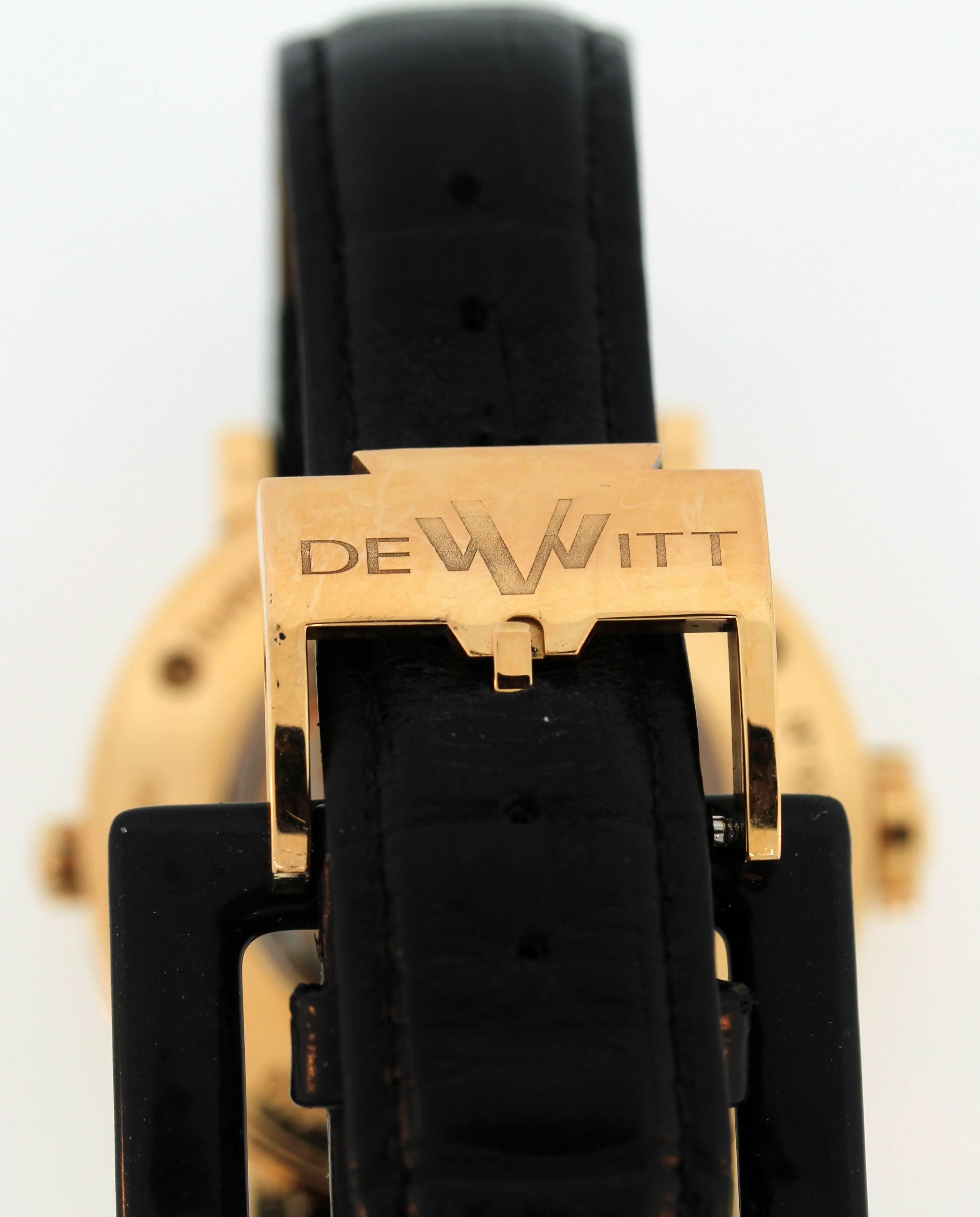 Men's DeWitt Rose Gold Academia Double Fuseau Limited Edition Automatic Wristwatch