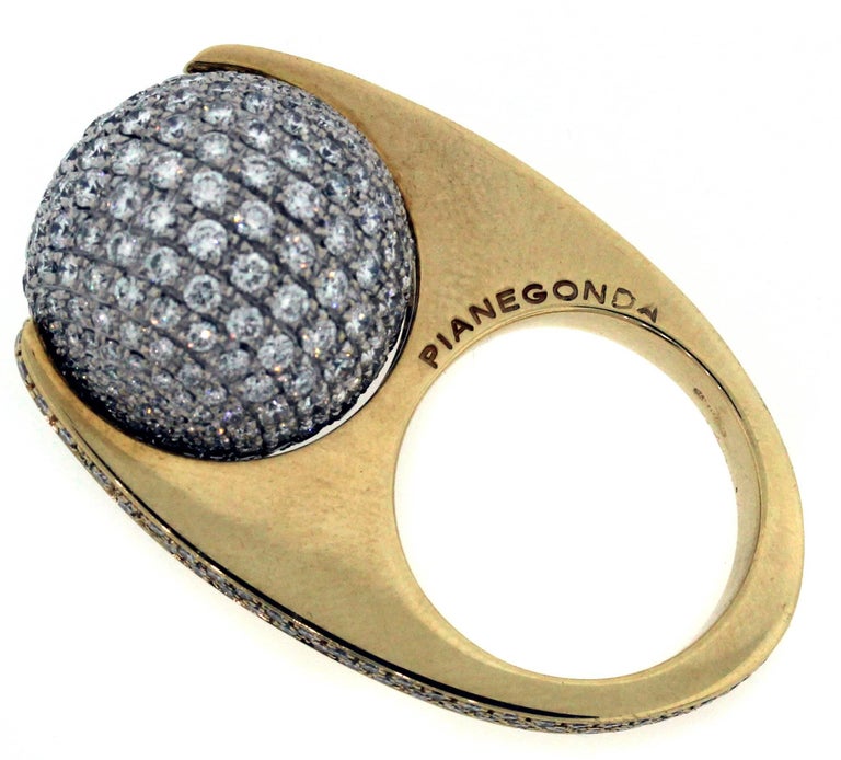 Pianegonda Rotating Diamond Ball Gold Ring For Sale at 1stDibs ...