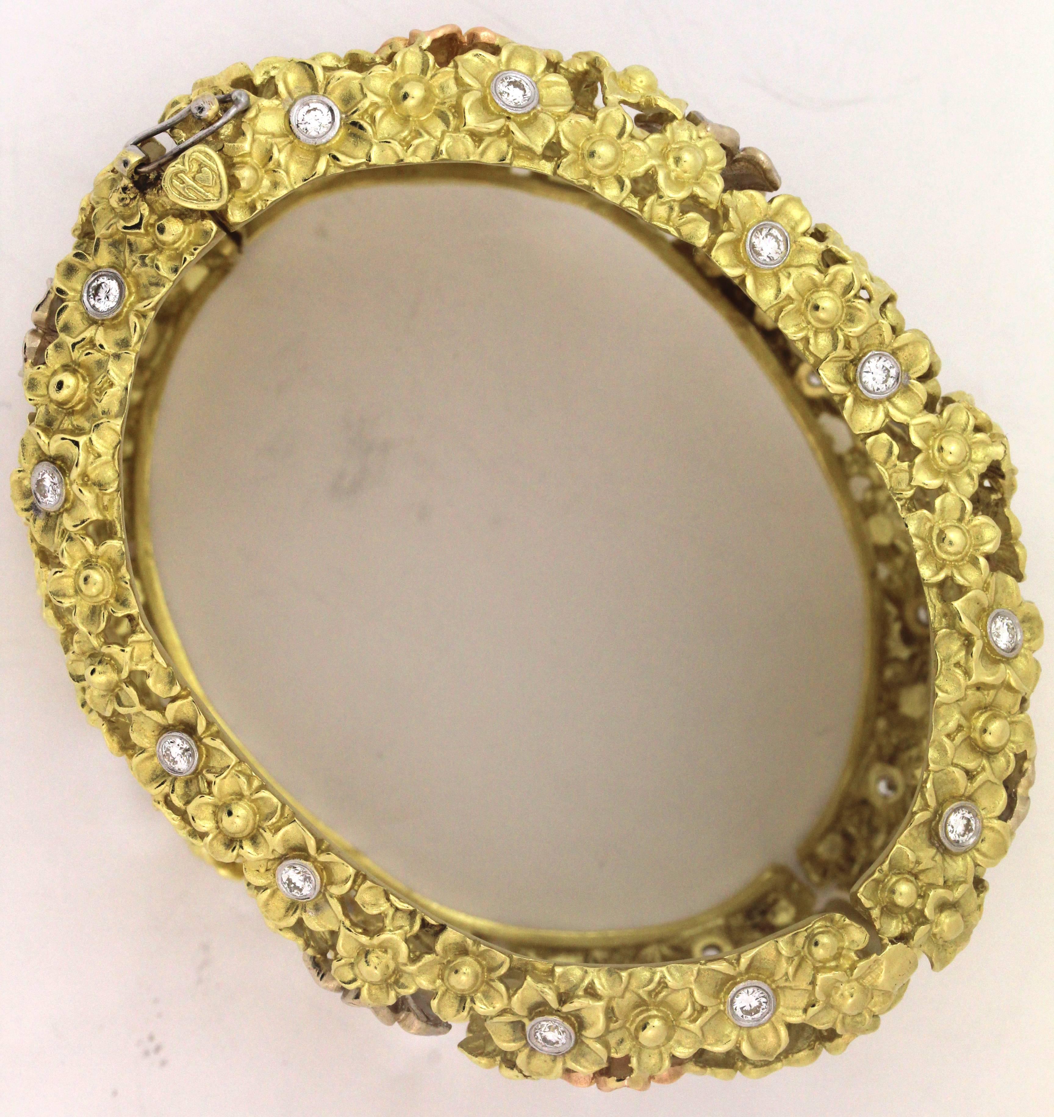 Stambolian Tri-Color Gold and Diamond Cuff 1
