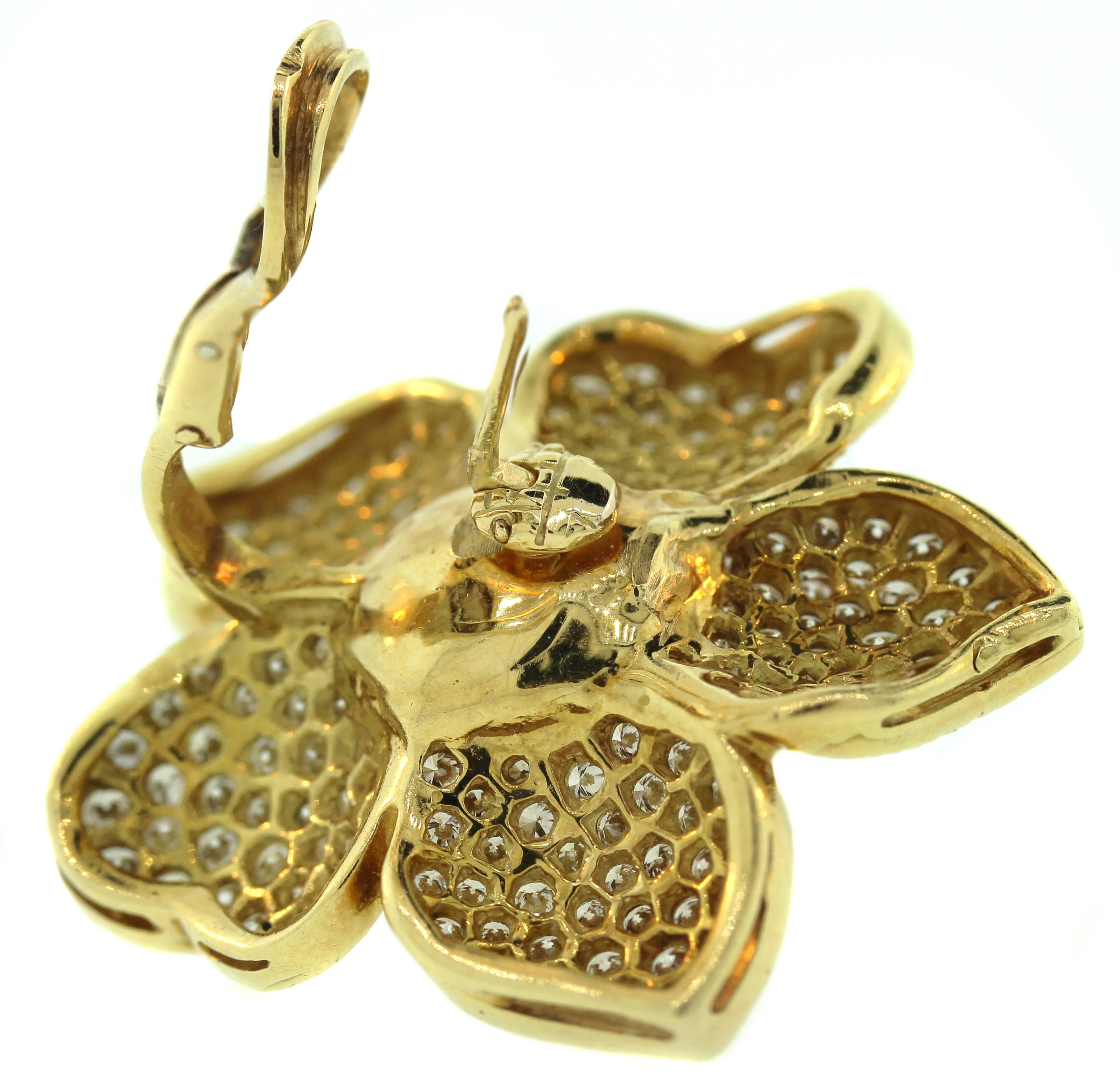 Women's South Sea Pearl Gold and Diamond Flower Earrings