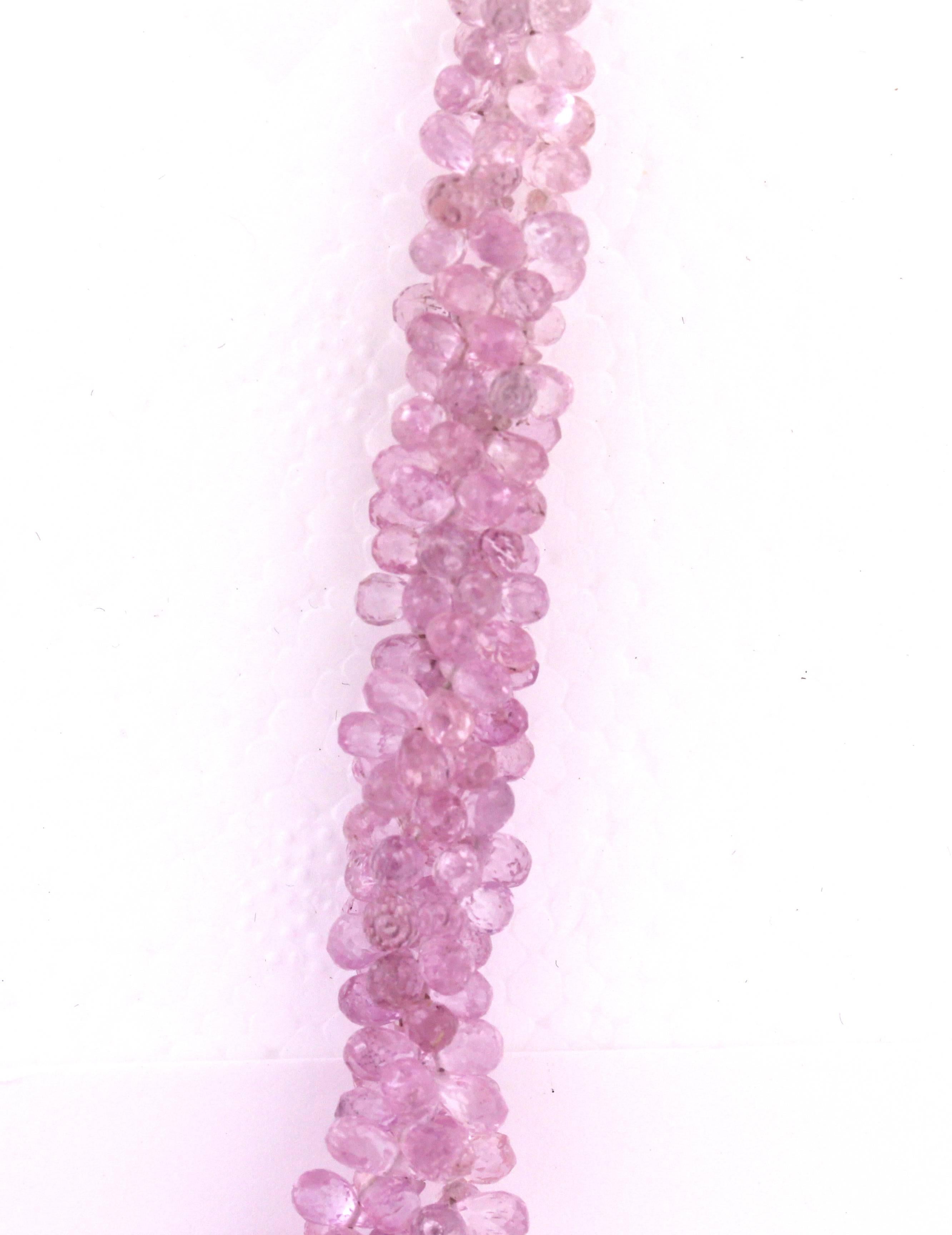 pink sapphire bead necklace