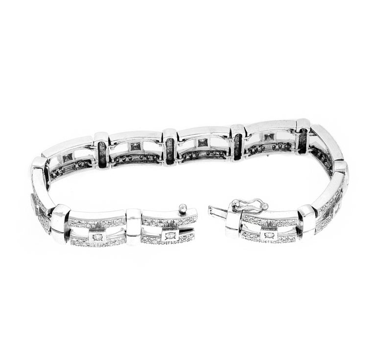 White Gold and Diamond Men's Bracelet at 1stDibs mens diamond link