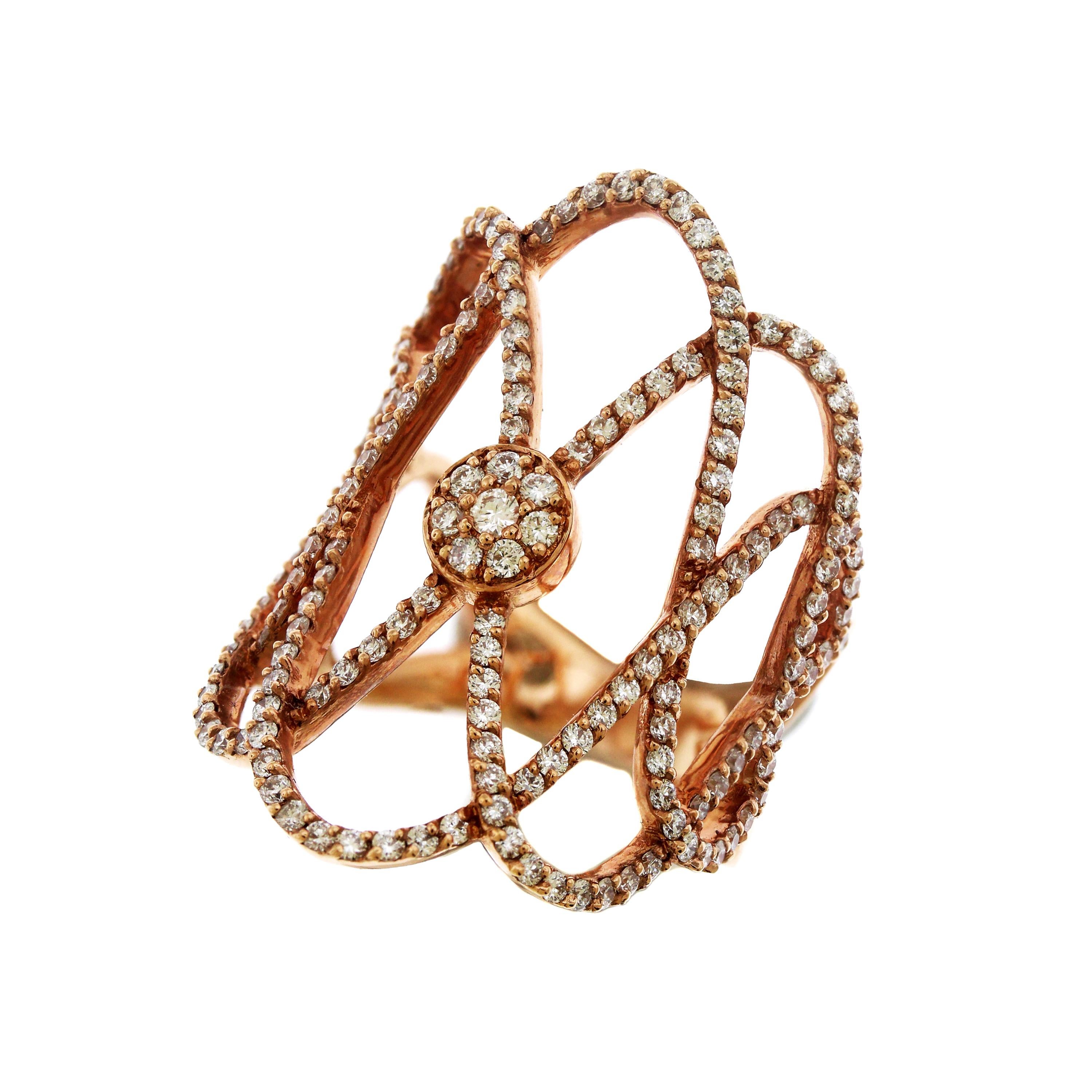 Rose Gold and Diamond Entwined Ring