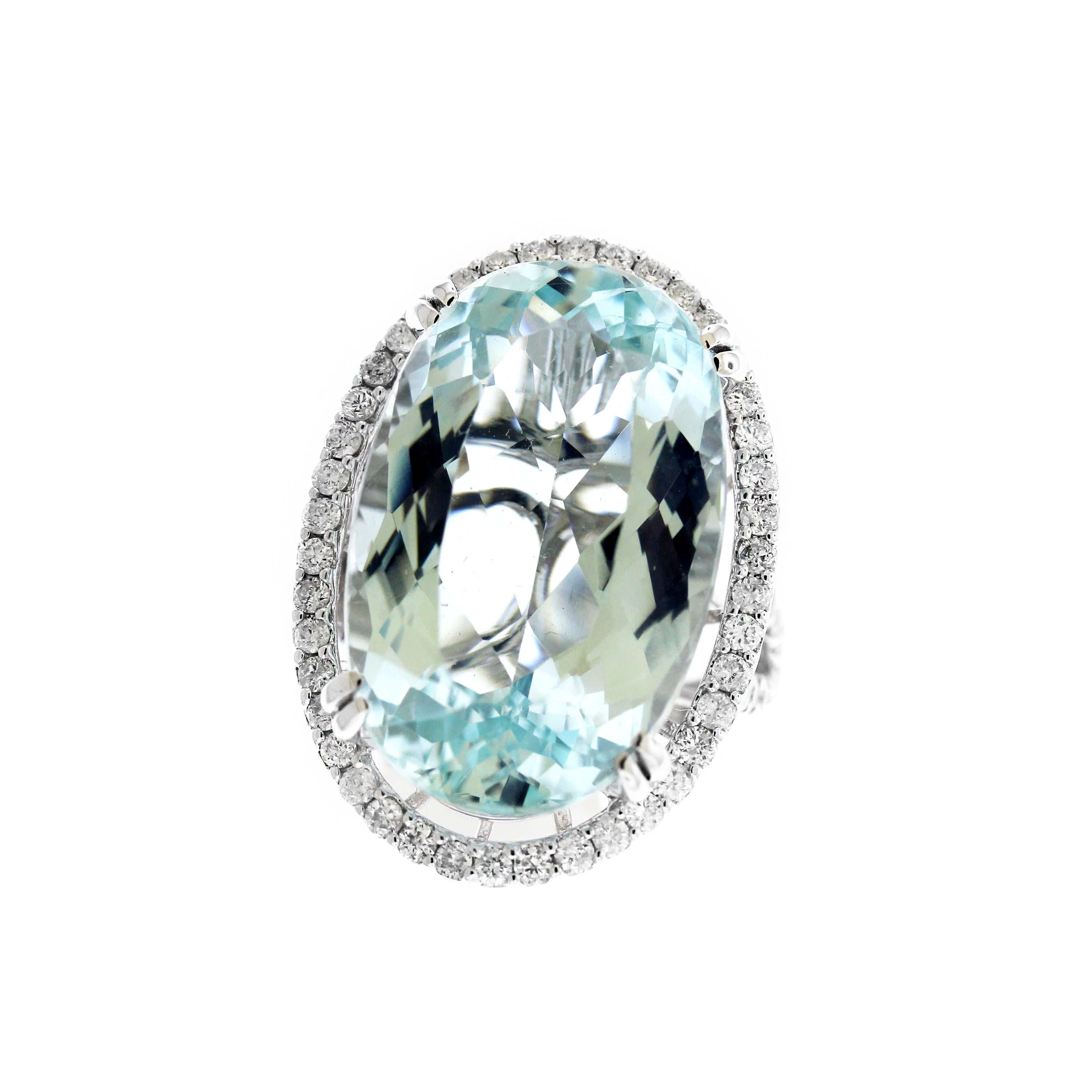 IF YOU ARE REALLY INTERESTED, CONTACT US WITH ANY REASONABLE OFFER. WE WILL TRY OUR BEST TO MAKE YOU HAPPY!

14K White Gold and White Diamond Ring with Oval Cut Aquamarine Center

26.20 carat oval cut Aquamarine center 

1.30 carat G color, VS