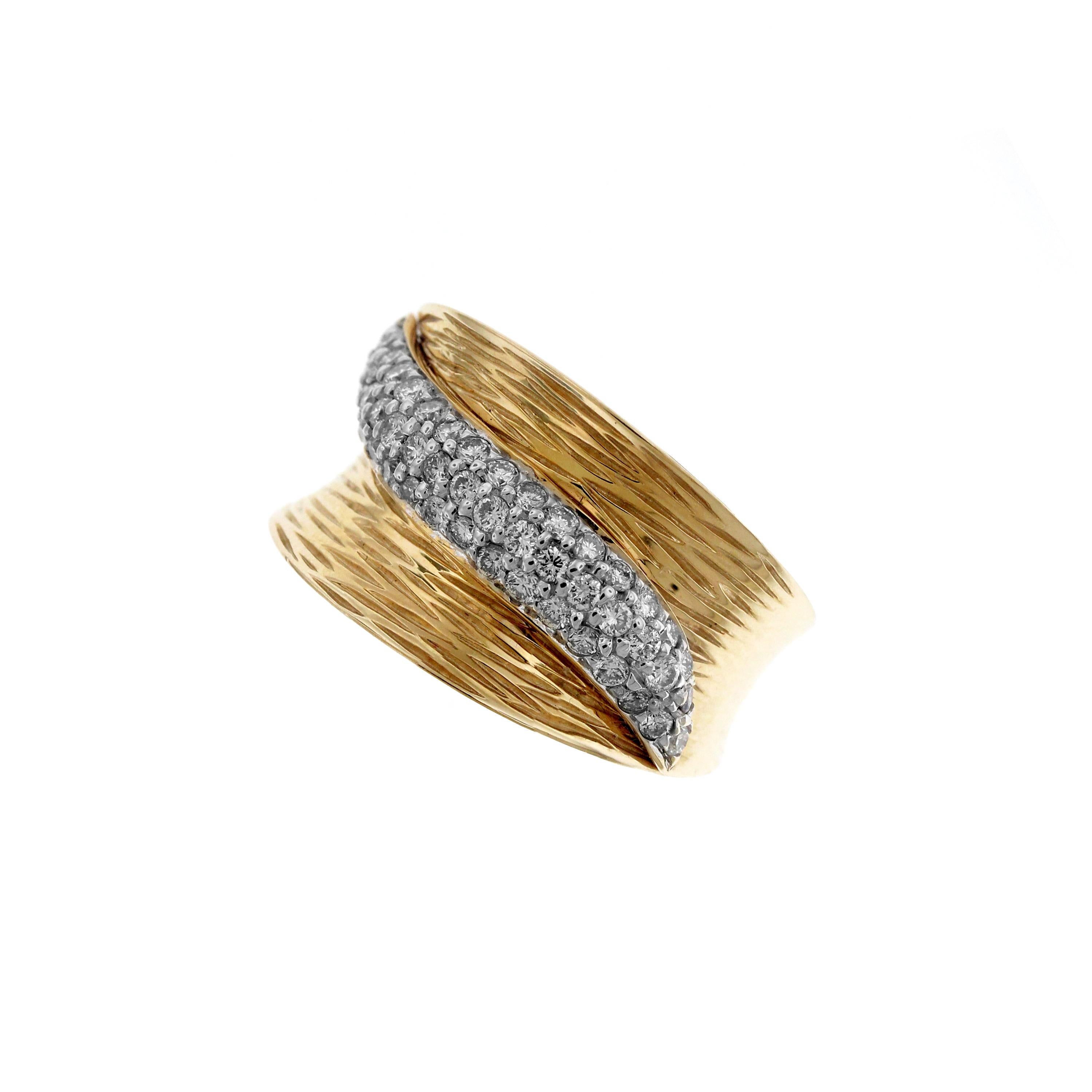Women's Yellow and White Gold Diamond Band Ring