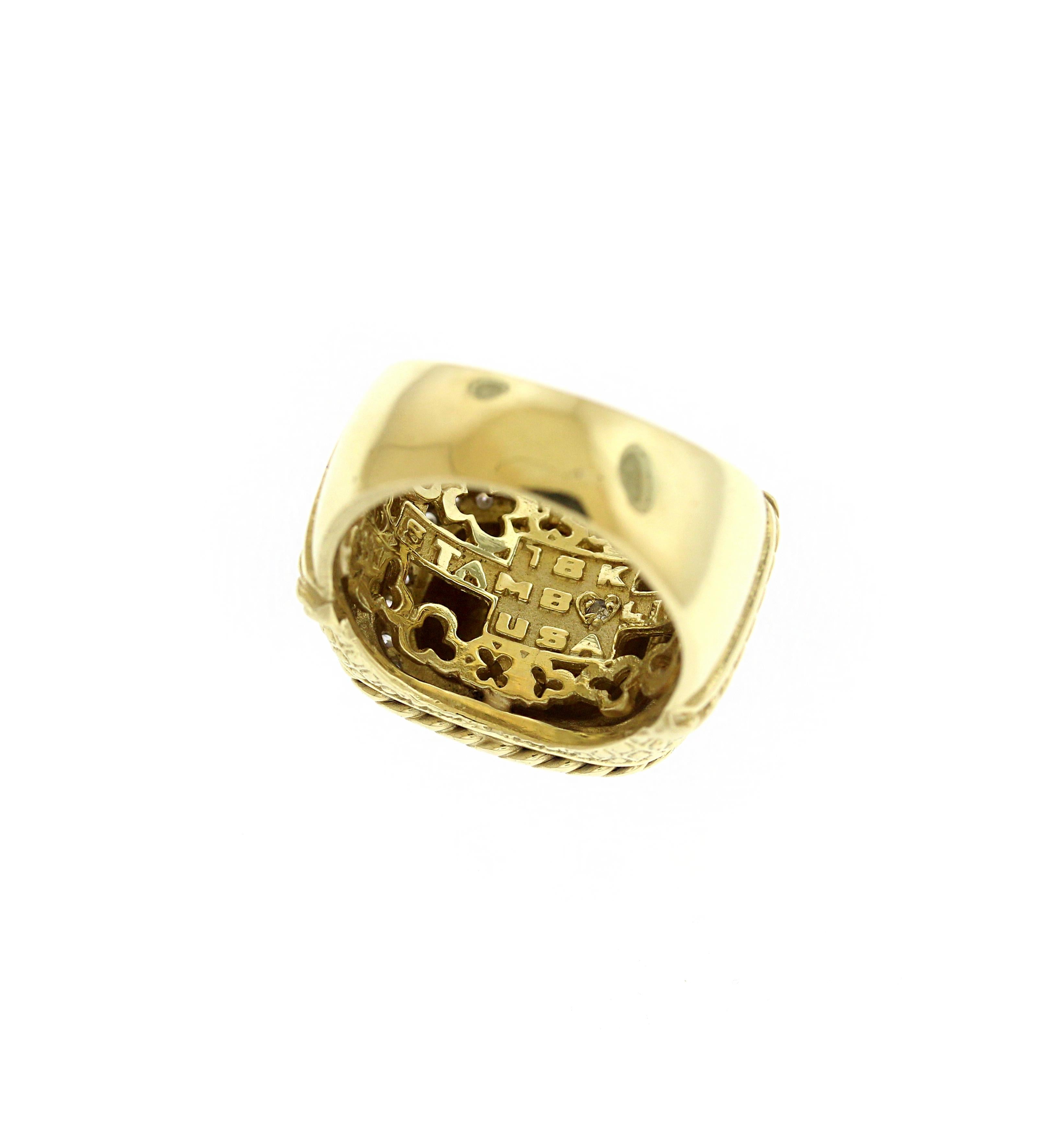 Women's Yellow Gold and Diamond Cocktail Ring Stambolian