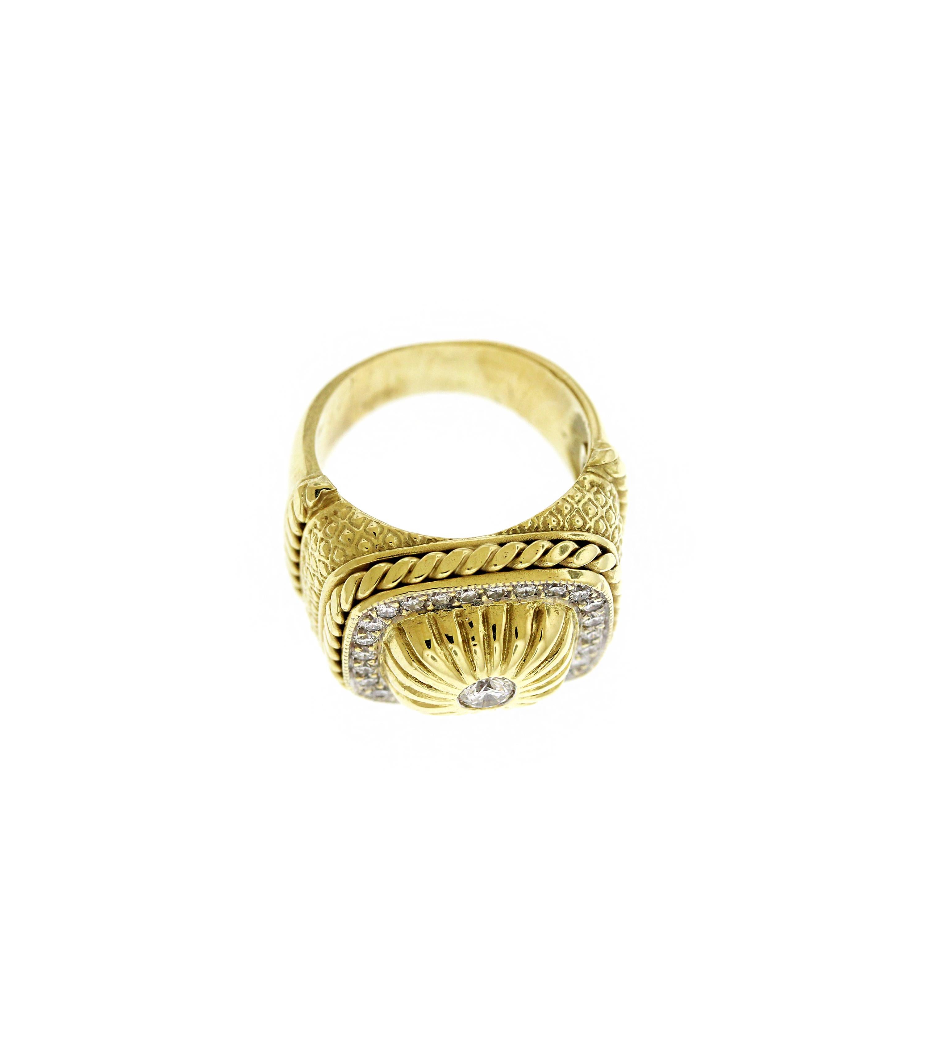 Yellow Gold and Diamond Cocktail Ring Stambolian In New Condition In Boca Raton, FL