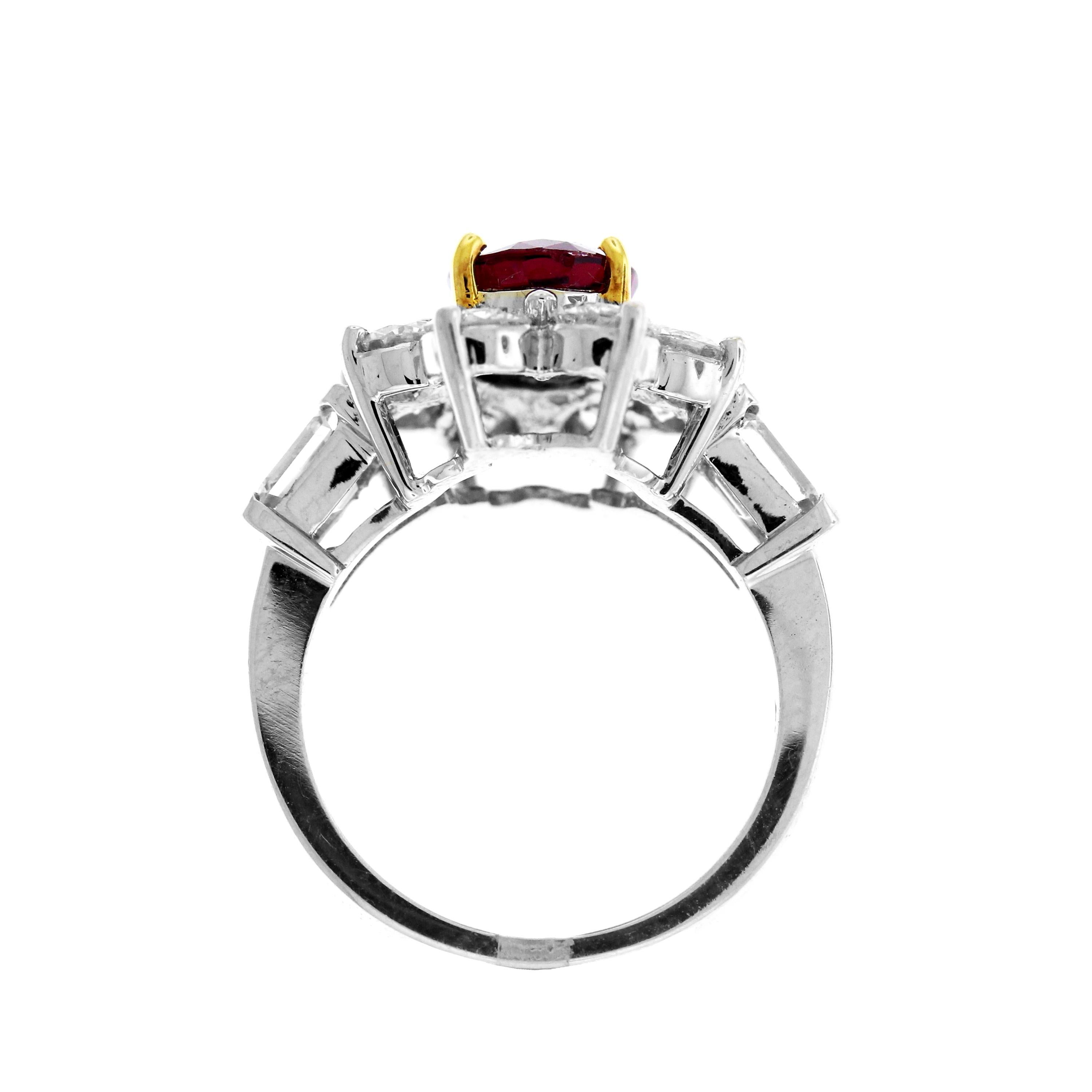 ruby and diamond flower ring