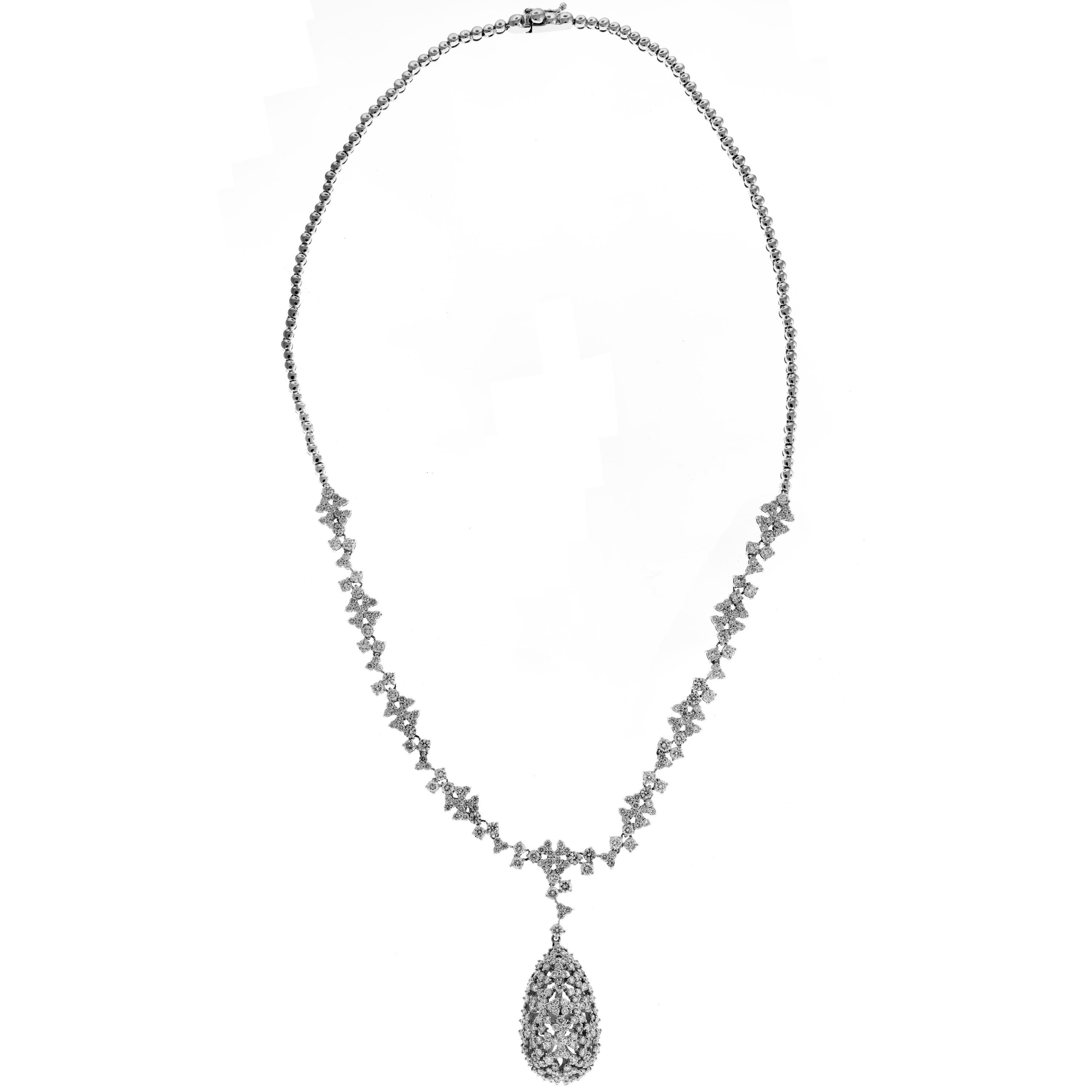 IF YOU ARE REALLY INTERESTED, CONTACT US WITH ANY REASONABLE OFFER. WE WILL TRY OUR BEST TO MAKE YOU HAPPY!

18K White Gold and Diamond Necklace with Pear Shape Pendant Drop

Necklace itself has diamonds set half way in angled clusters leading to