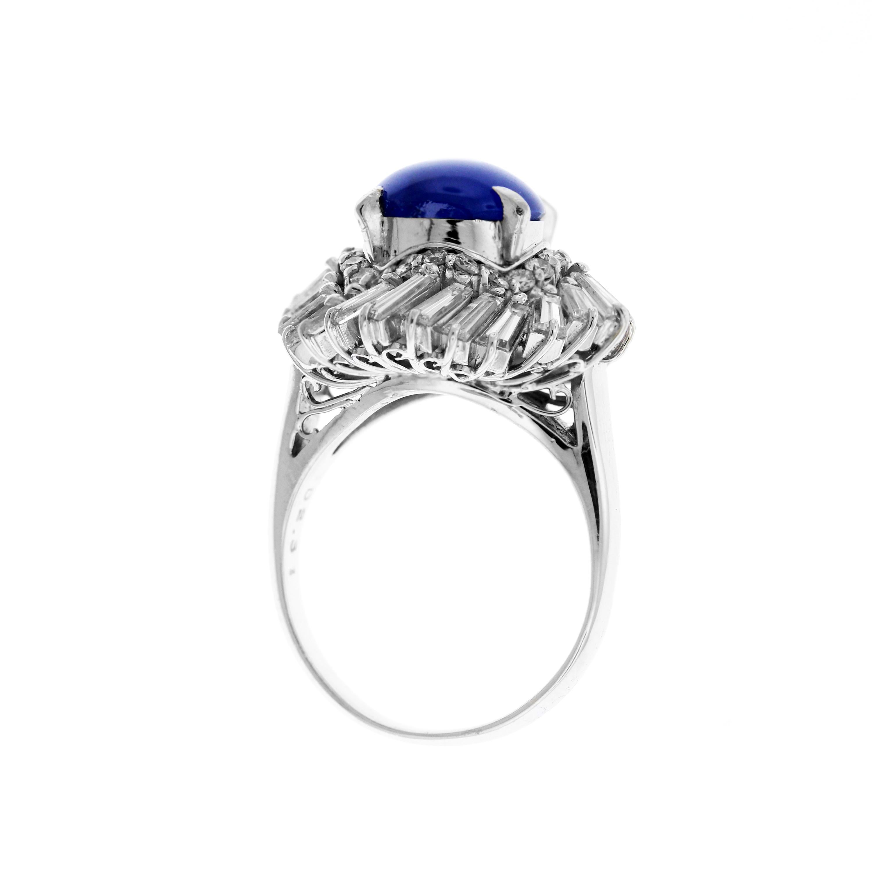 IF YOU ARE REALLY INTERESTED, CONTACT US WITH ANY REASONABLE OFFER. WE WILL TRY OUR BEST TO MAKE YOU HAPPY!

Platinum Cabochon cut Blue Sapphire Center and Spiral Set Baguette Diamond Ring

4.30 carat approximate Cabochon cut Blue Sapphire