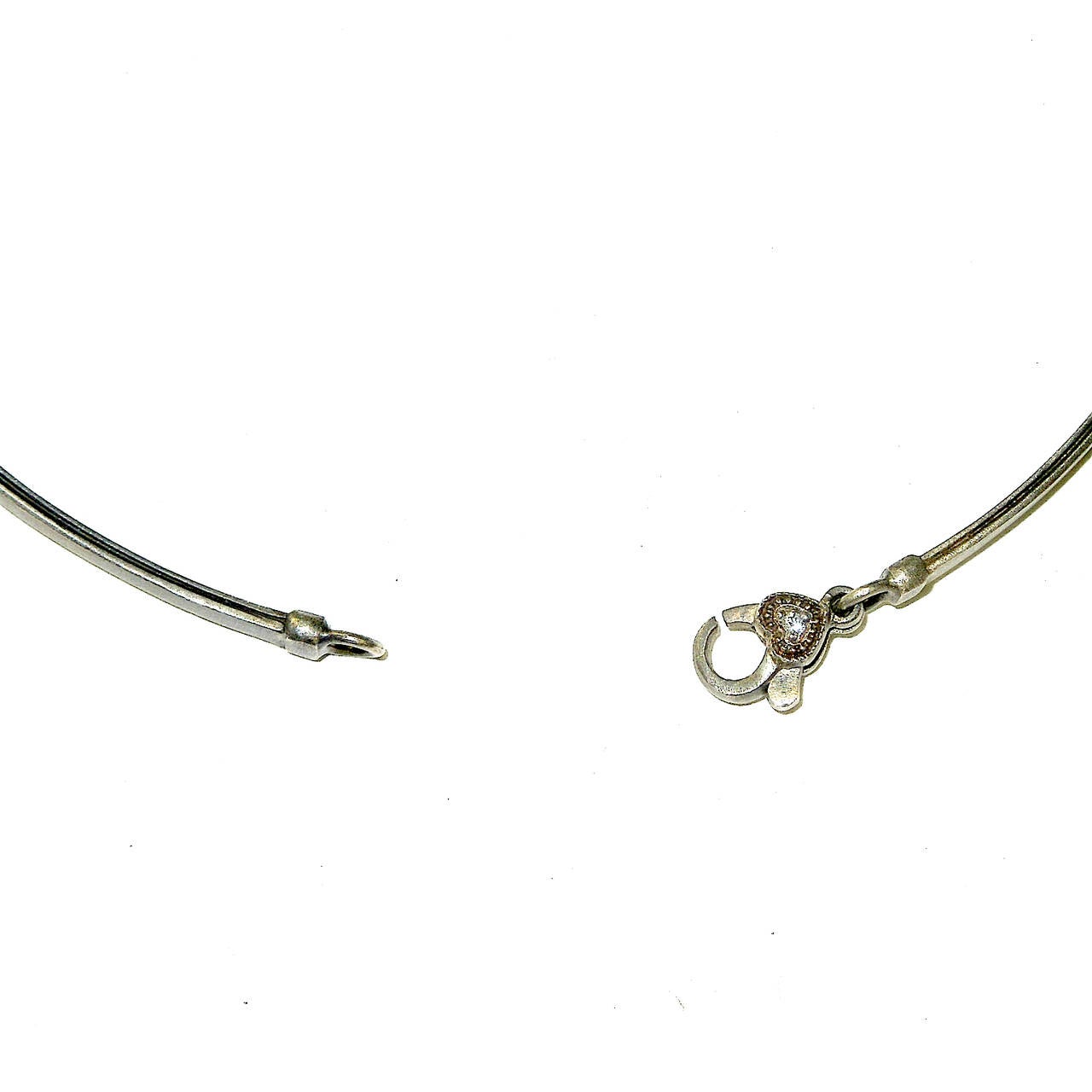 Women's Stambolian Sapphire Diamond Silver Gold Snake Choker Necklace
