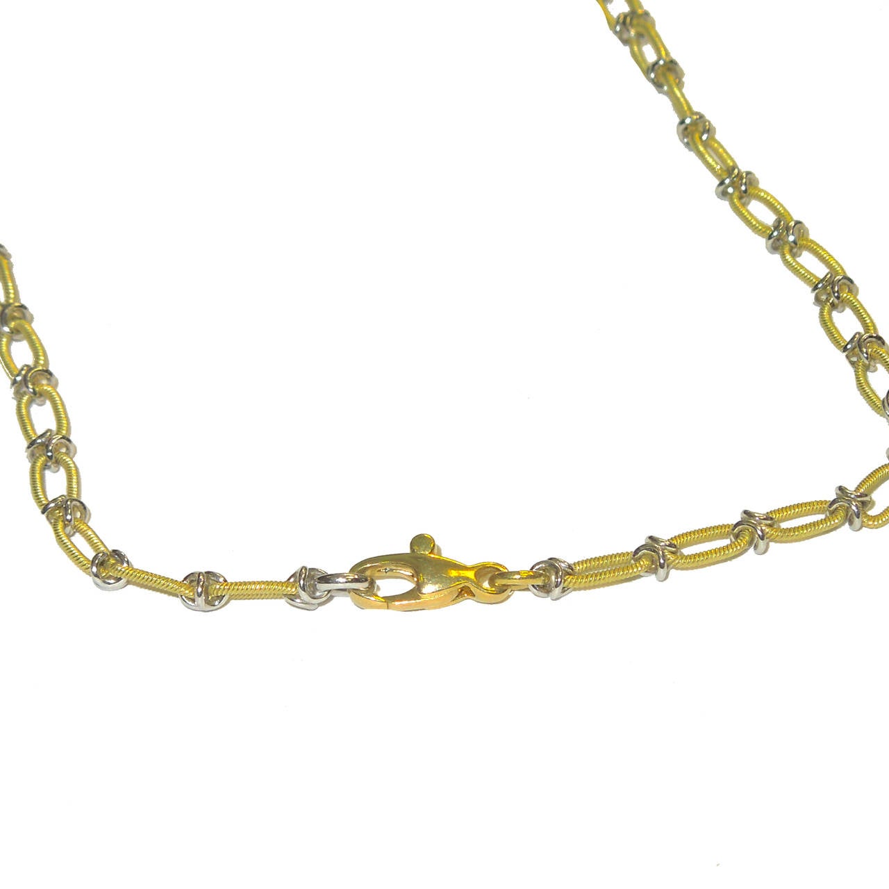 Italian Diamond Gold Necklace In New Condition In Boca Raton, FL